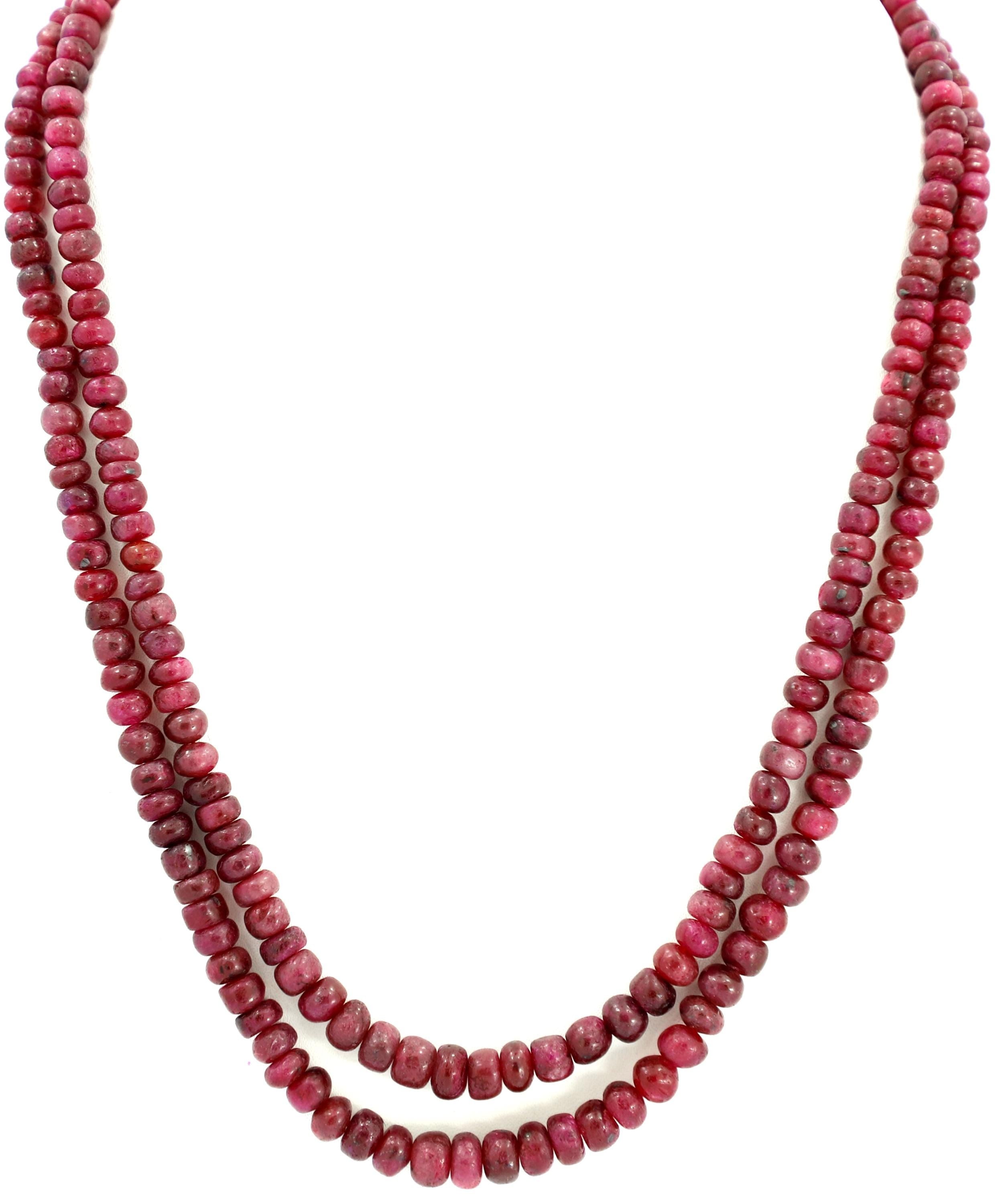 Natural Ruby Round Beads Strand, 404 Carat Gemstone Necklace 4mm-8mm (Jewelry Making)