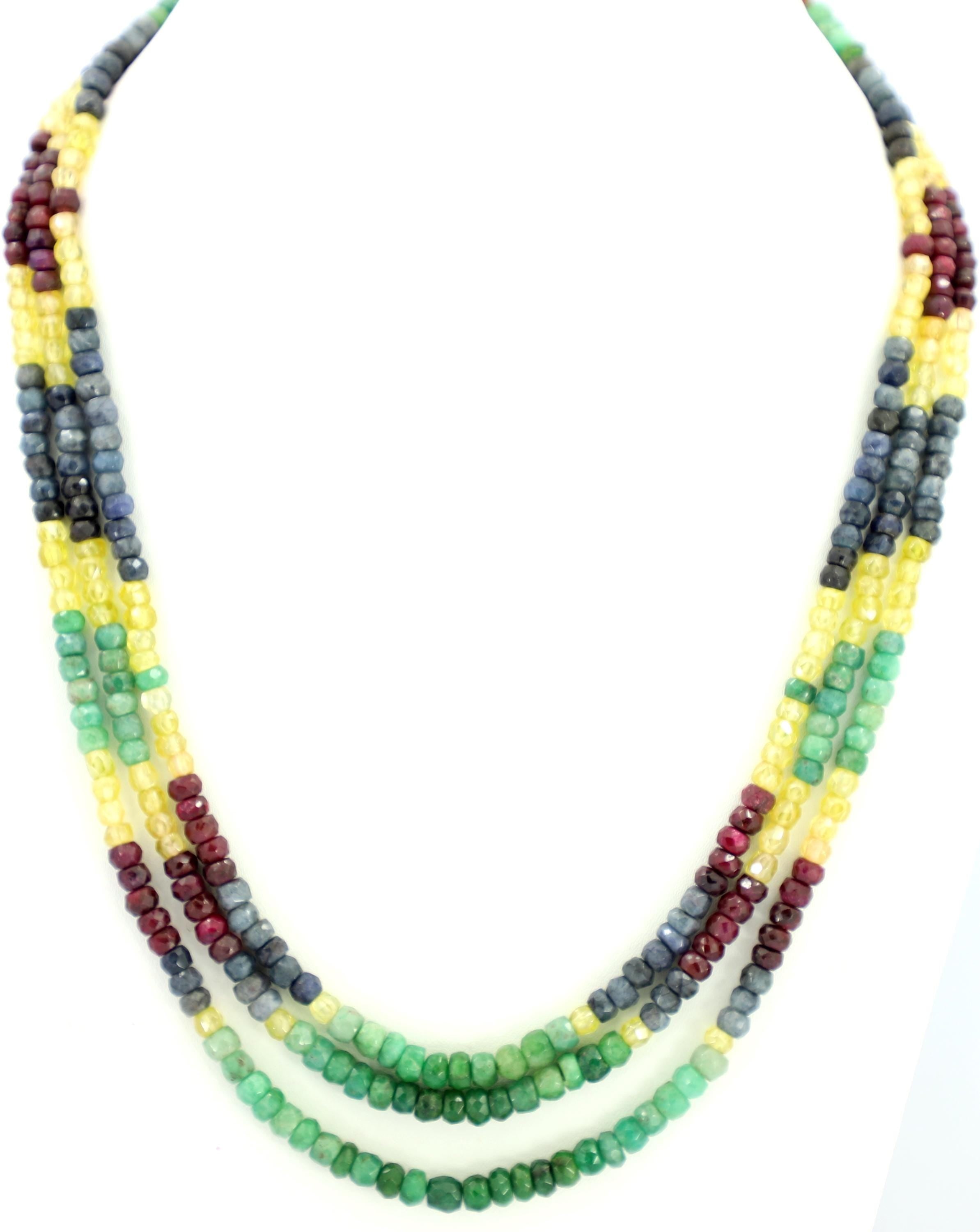 Natural Multi-Gemstone Bead Strand Necklace, 5mm Round Faceted Beads, Jewelry Making Supply