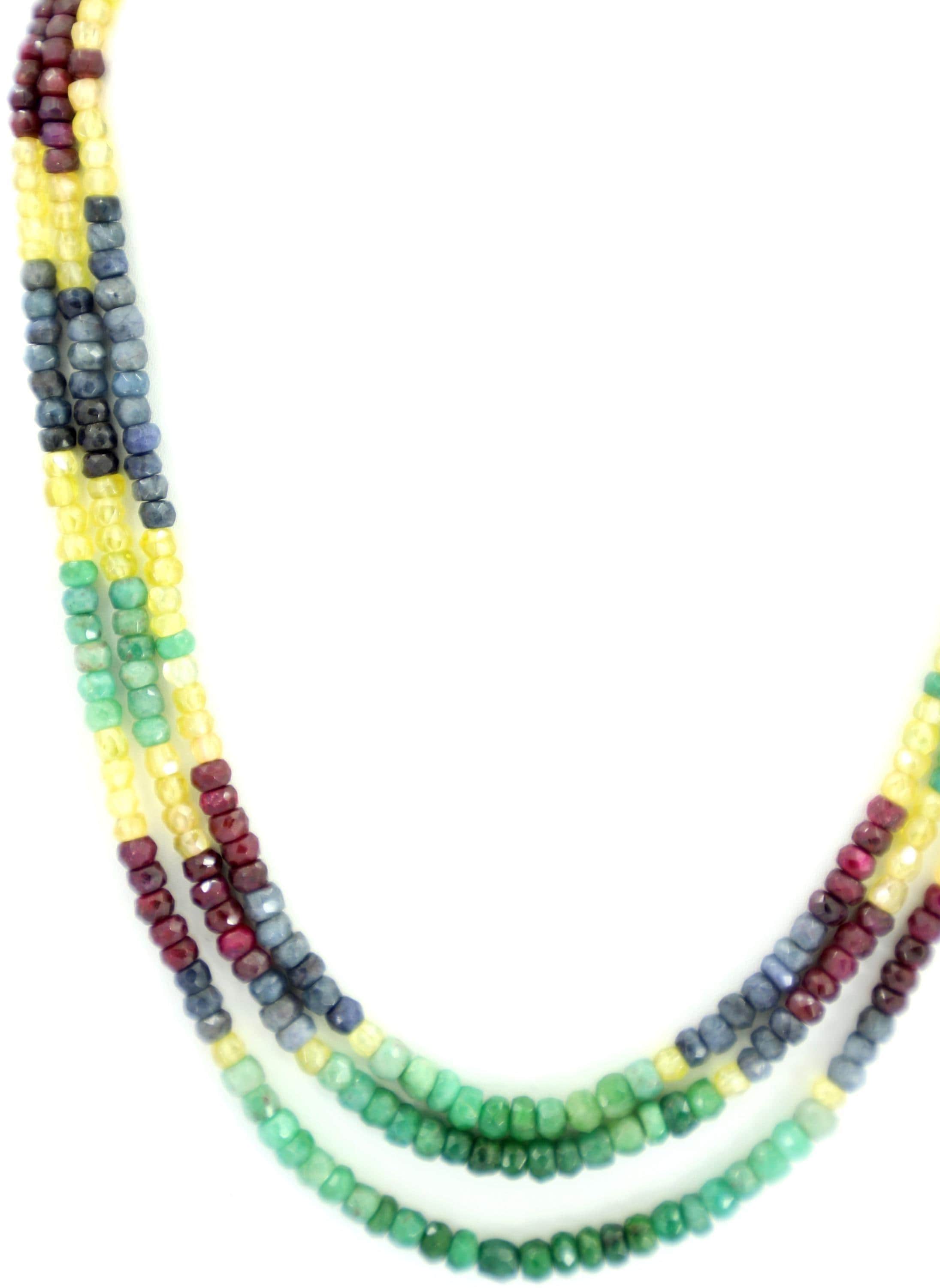 Natural Multi-Gemstone Bead Strand Necklace, 5mm Round Faceted Beads, Jewelry Making Supply