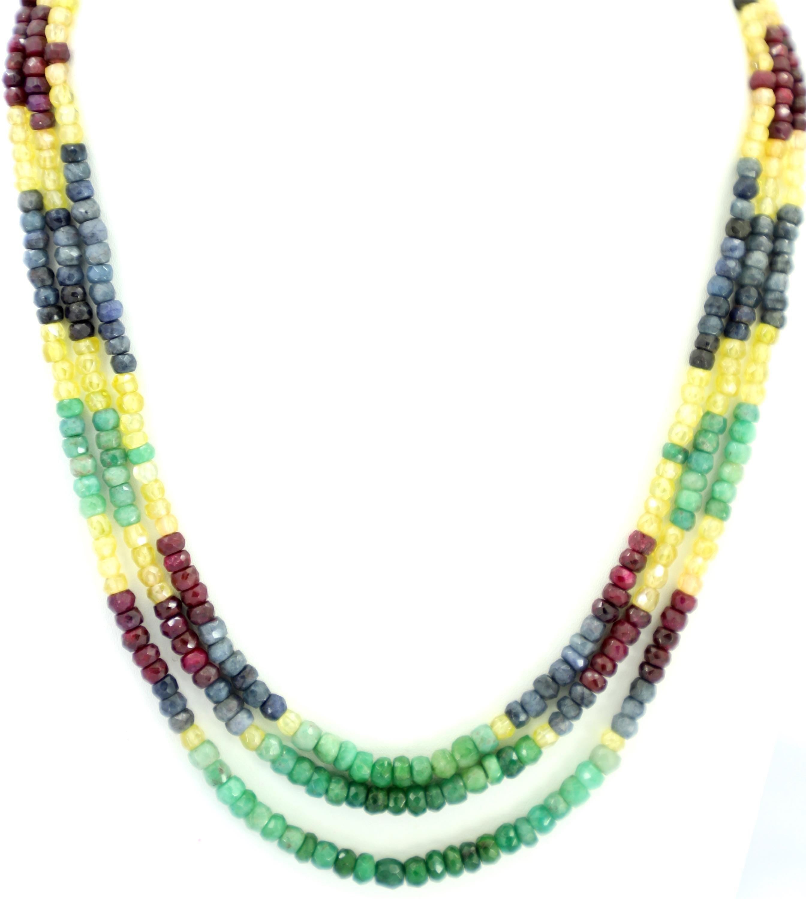 Natural Multi-Gemstone Bead Strand Necklace, 5mm Round Faceted Beads, Jewelry Making Supply