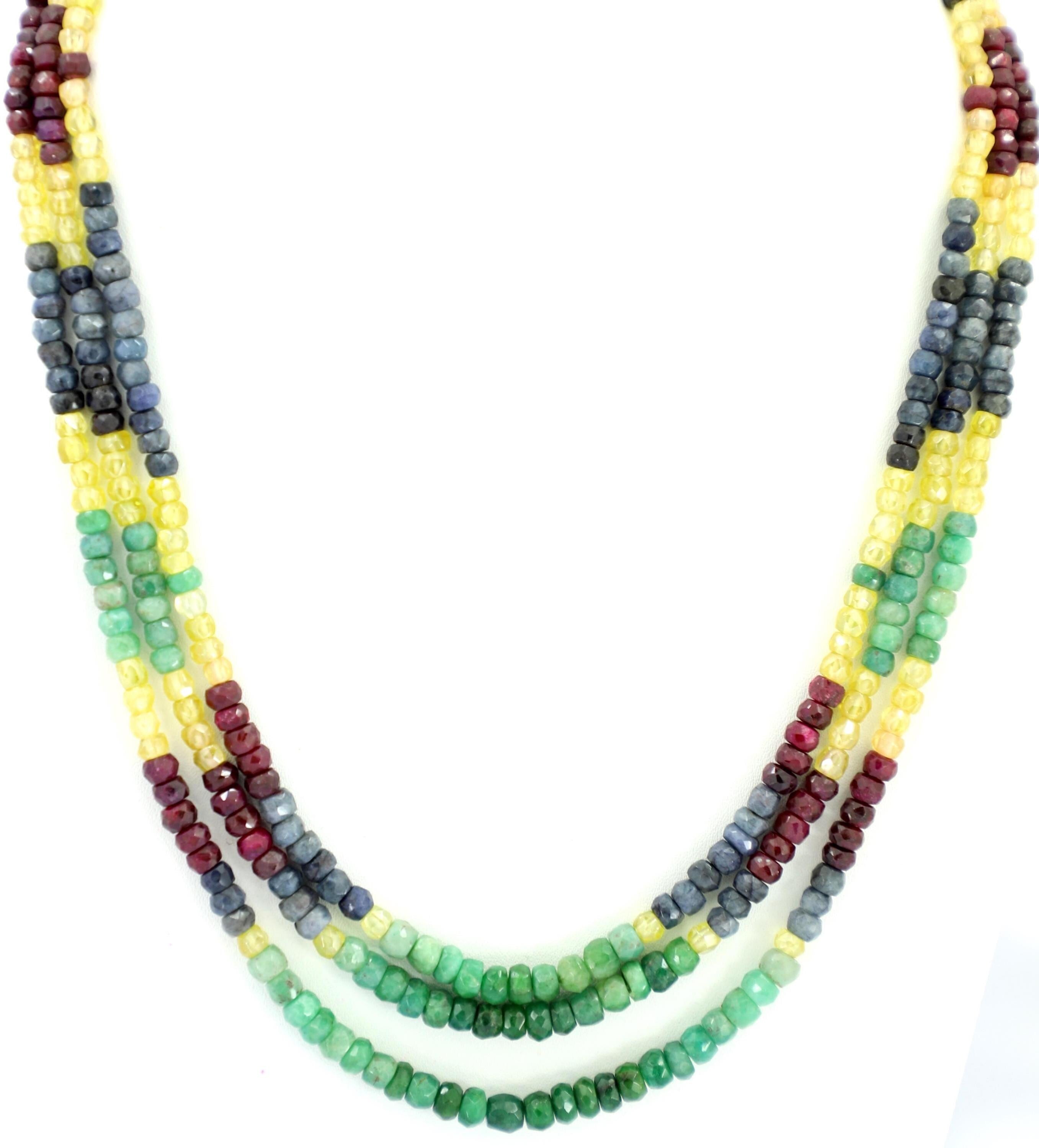 Natural Multi-Gemstone Bead Strand Necklace, 5mm Round Faceted Beads, Jewelry Making Supply