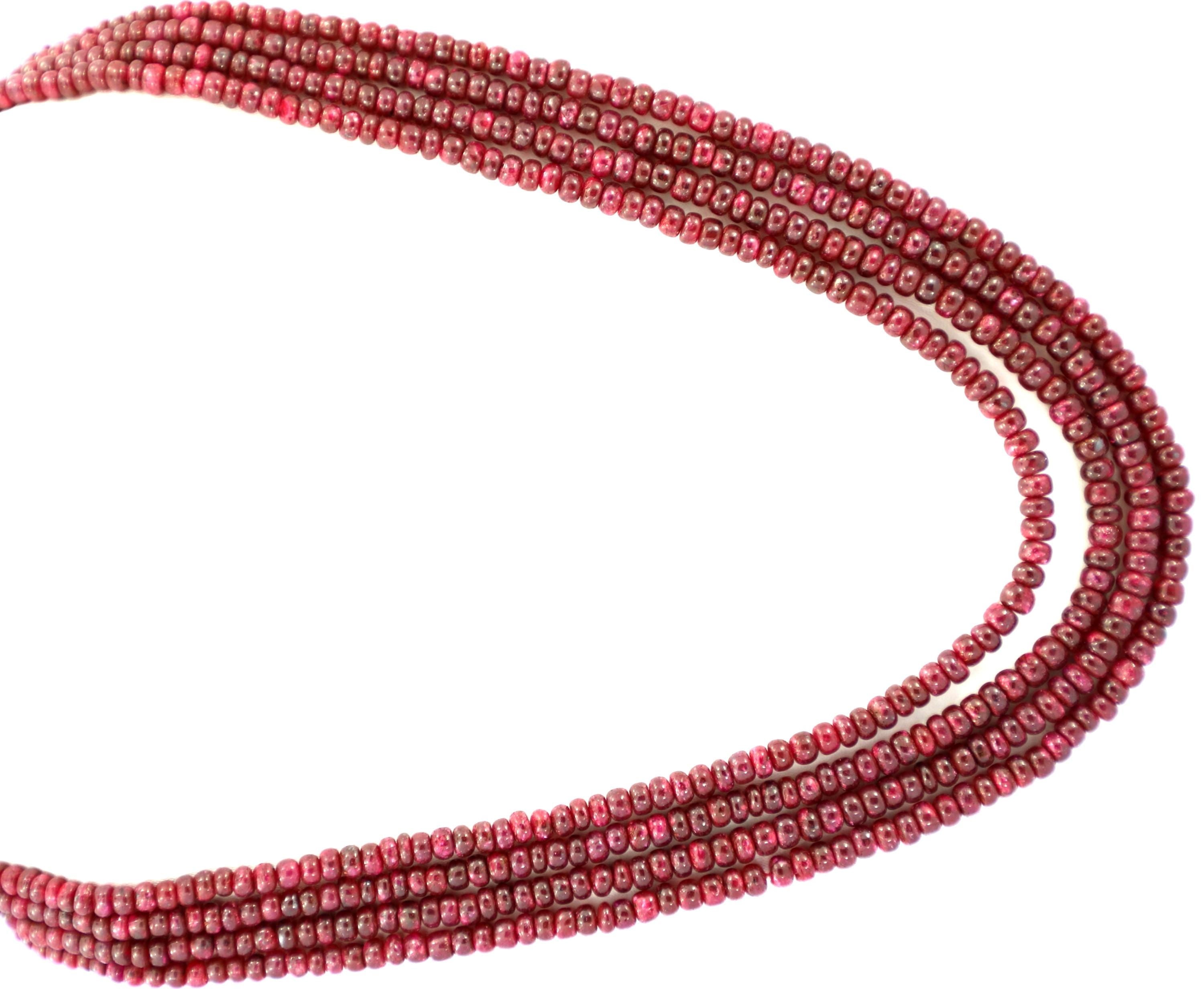 Natural Ruby Round Beads Strand, 448.5 Carat Gemstone Jewelry Making Supply