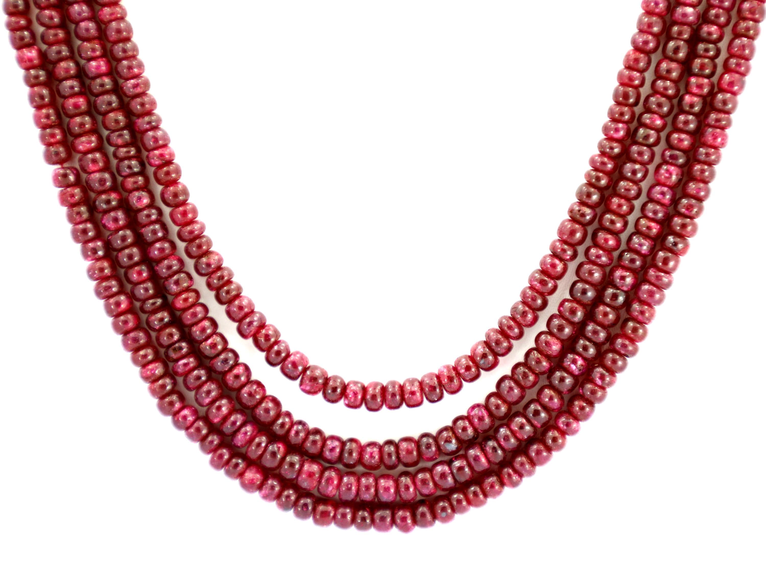 Natural Ruby Round Beads Strand, 448.5 Carat Gemstone Jewelry Making Supply