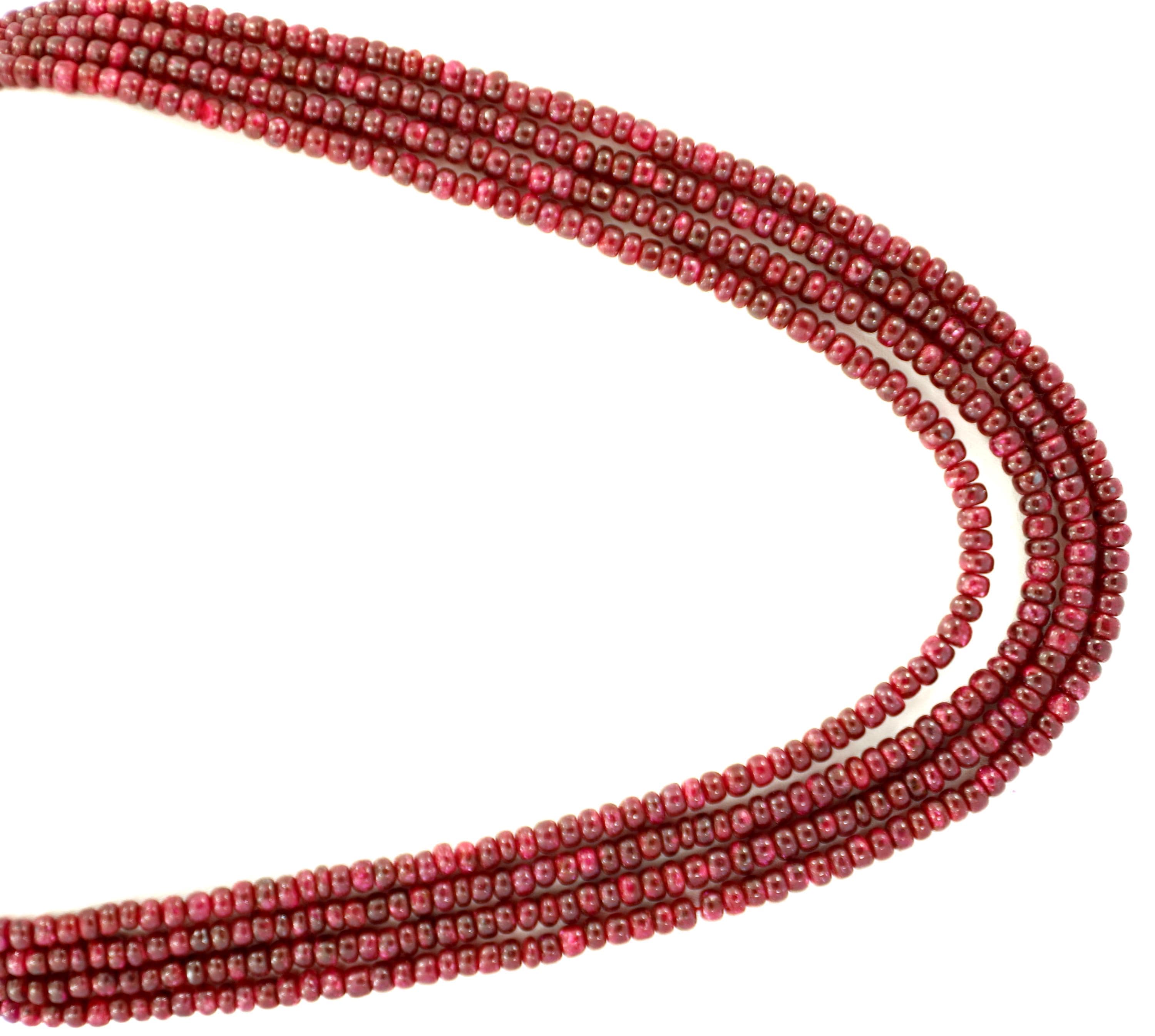 Natural Ruby Round Beads Strand, 448.5 Carat Gemstone Jewelry Making Supply