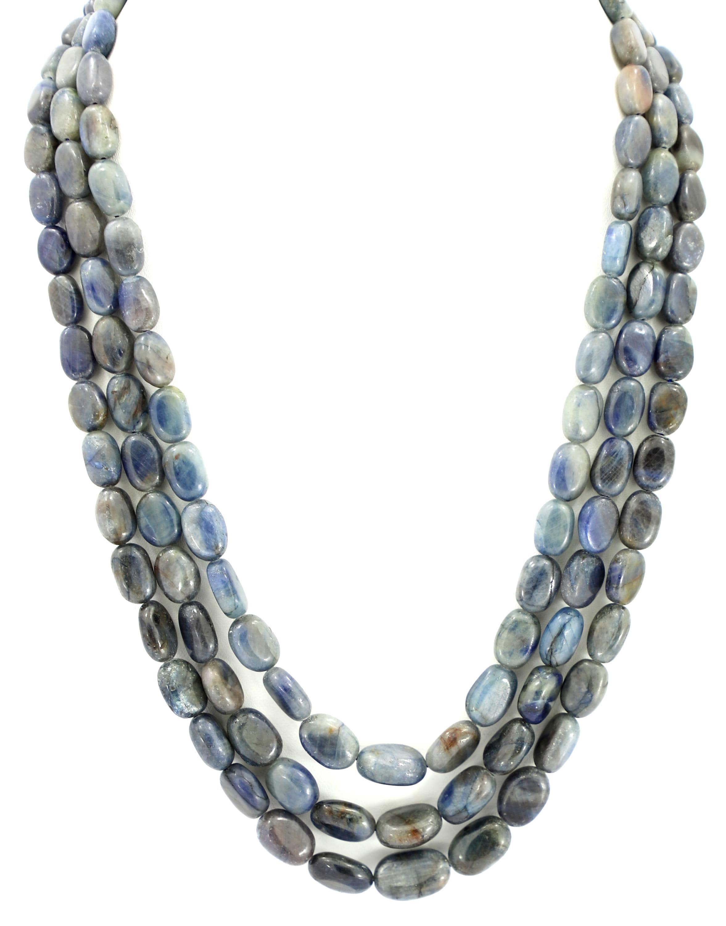 Natural Blue Sapphire Oval Beads Strand, 825 Carat Gemstone Necklace 6mm-11mm