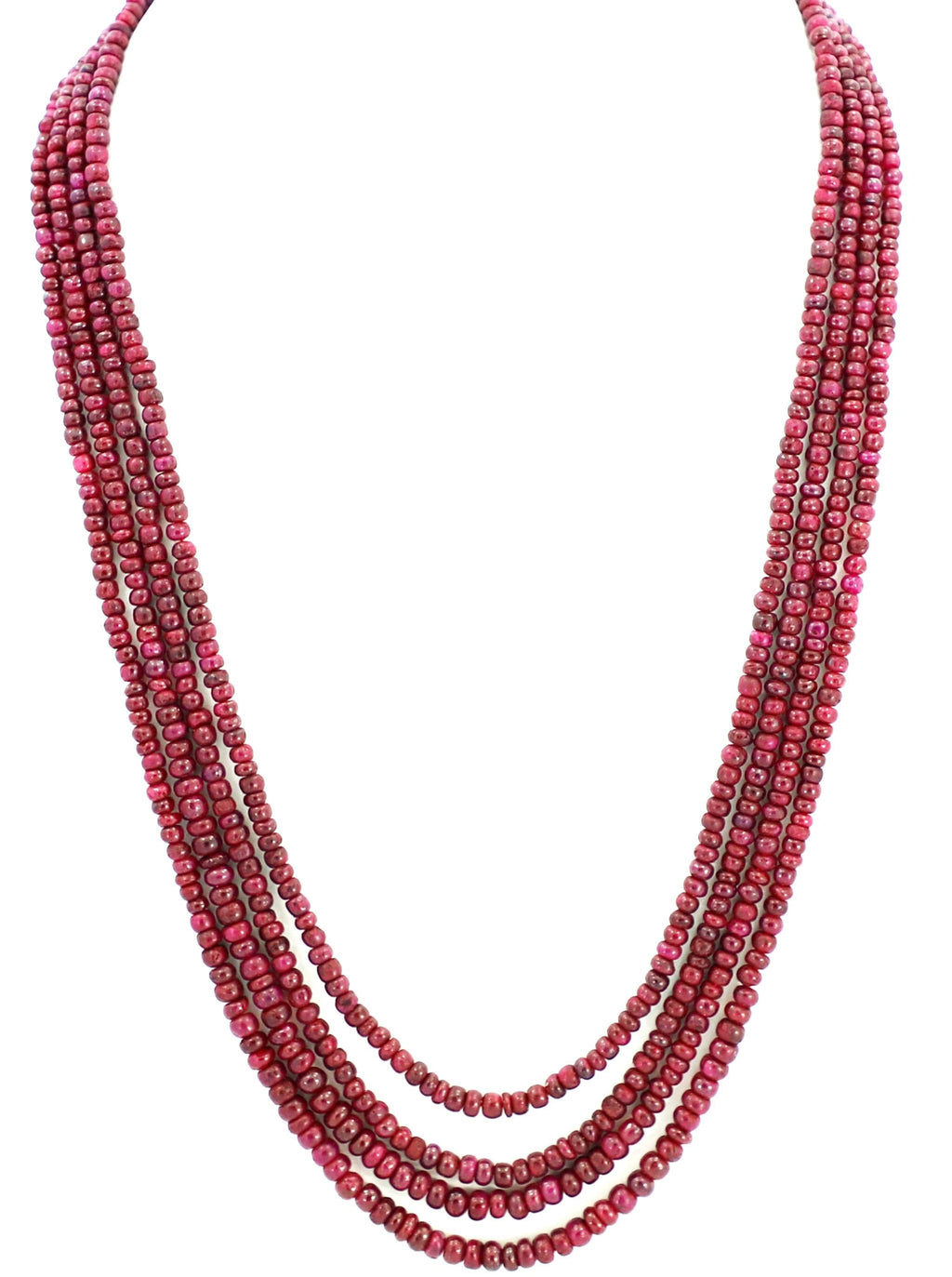Natural Ruby Round Beads Strand, 398 Carat Gemstone Necklace 3mm-5mm