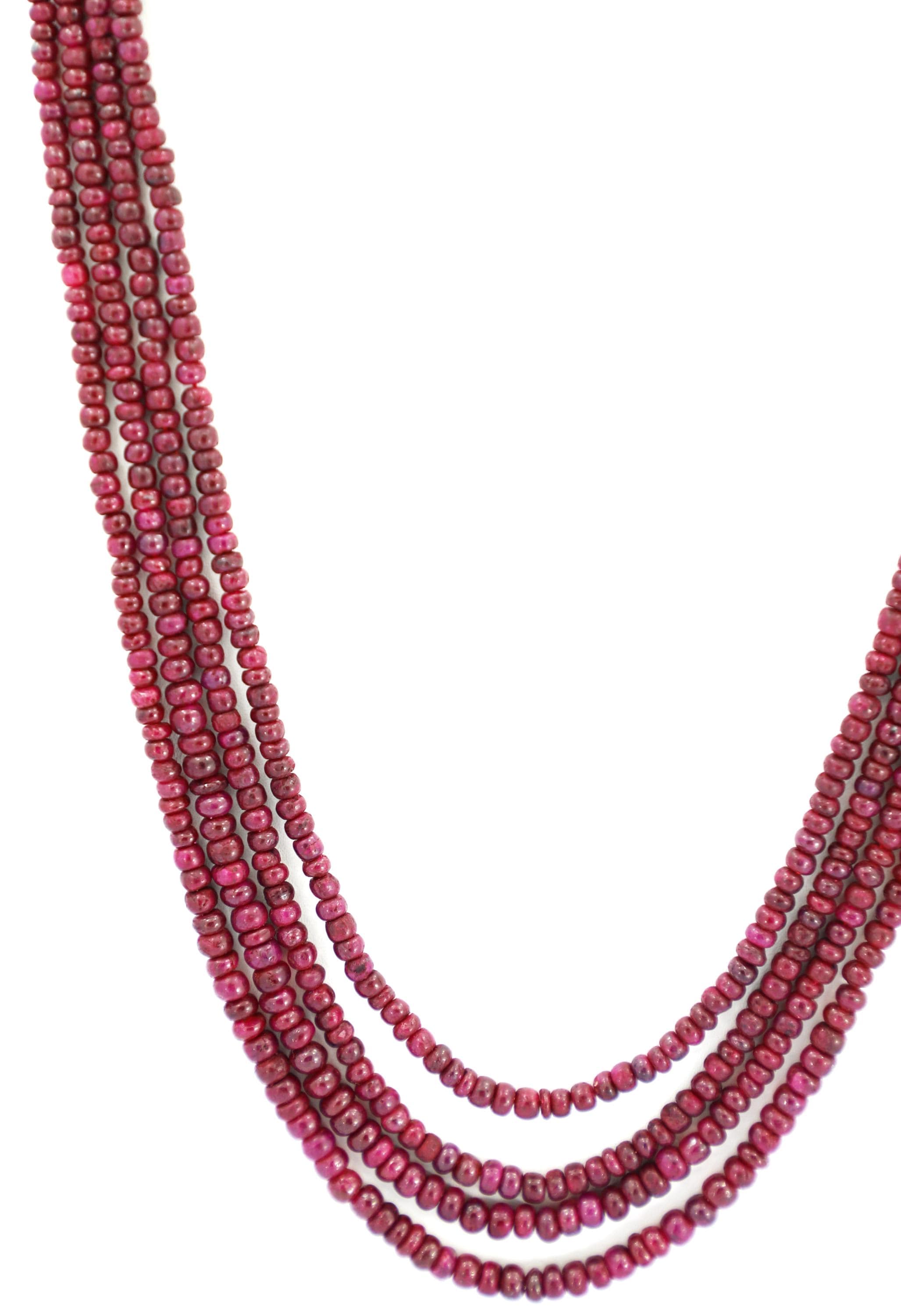 Natural Ruby Round Beads Strand, 398 Carat Gemstone Necklace 3mm-5mm