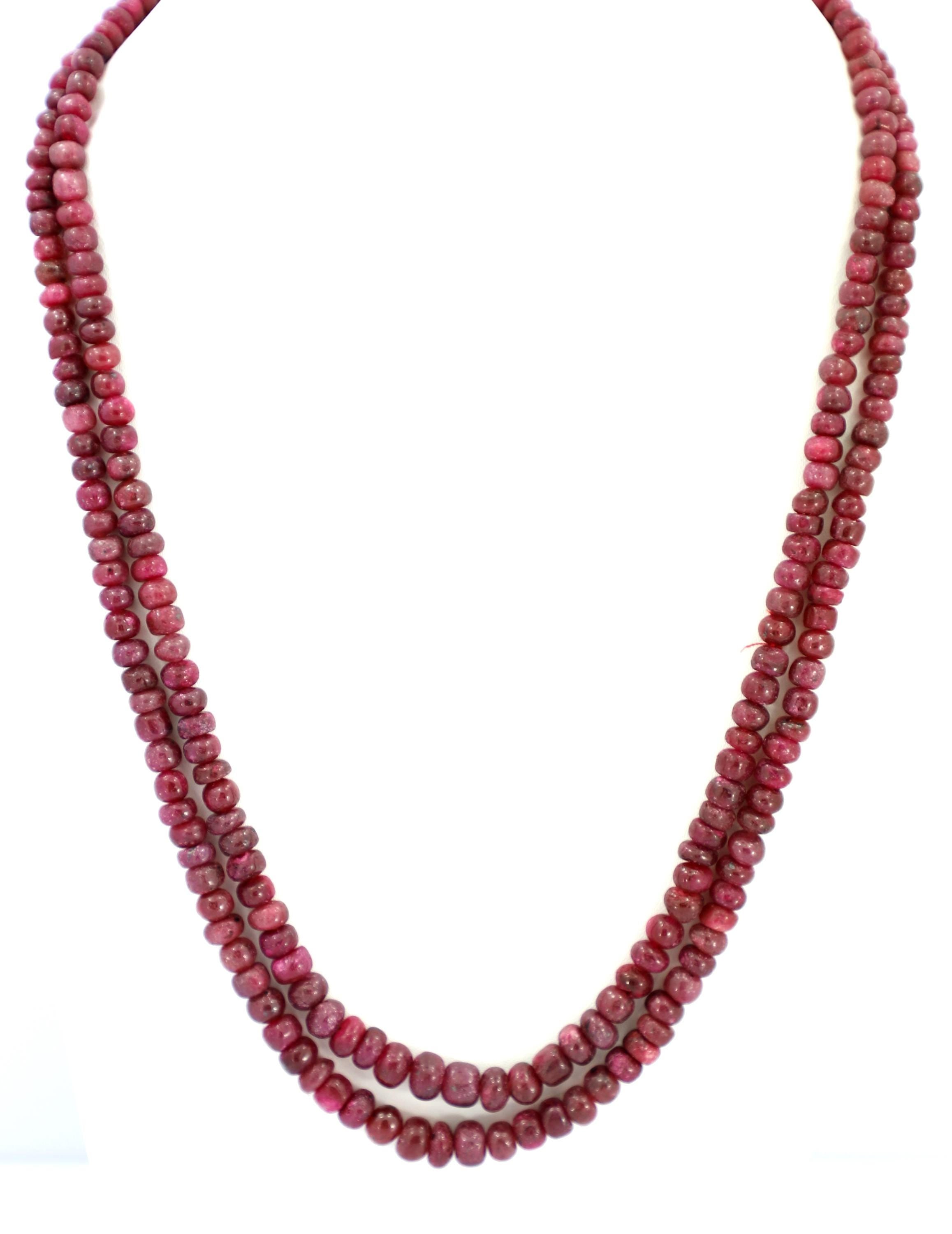 Natural Ruby Round Beads Strand, 415 Carat Gemstone Necklace 4mm-7mm (Jewelry Making)
