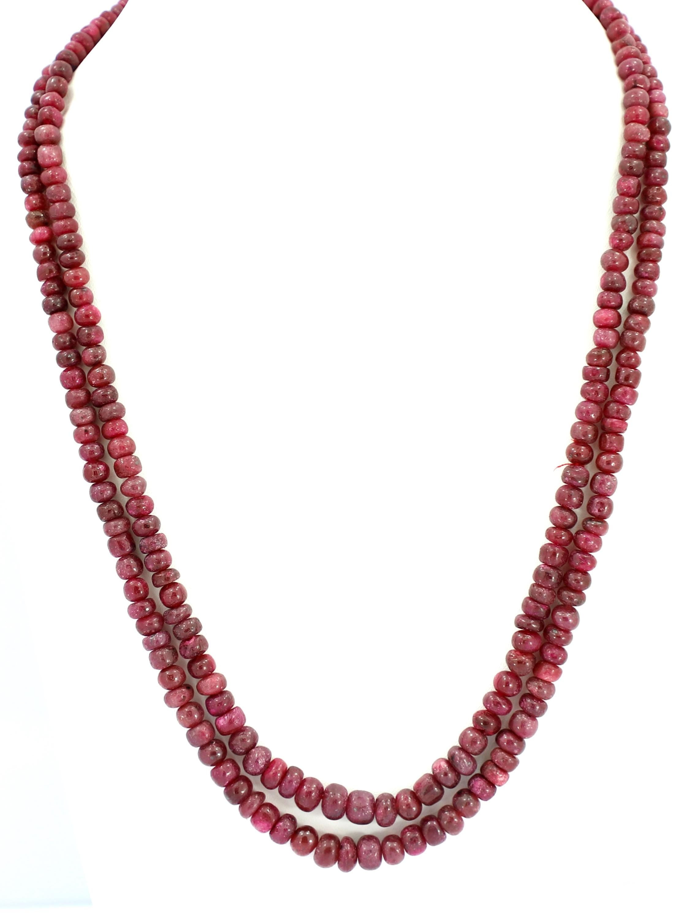 Natural Ruby Round Beads Strand, 415 Carat Gemstone Necklace 4mm-7mm (Jewelry Making)
