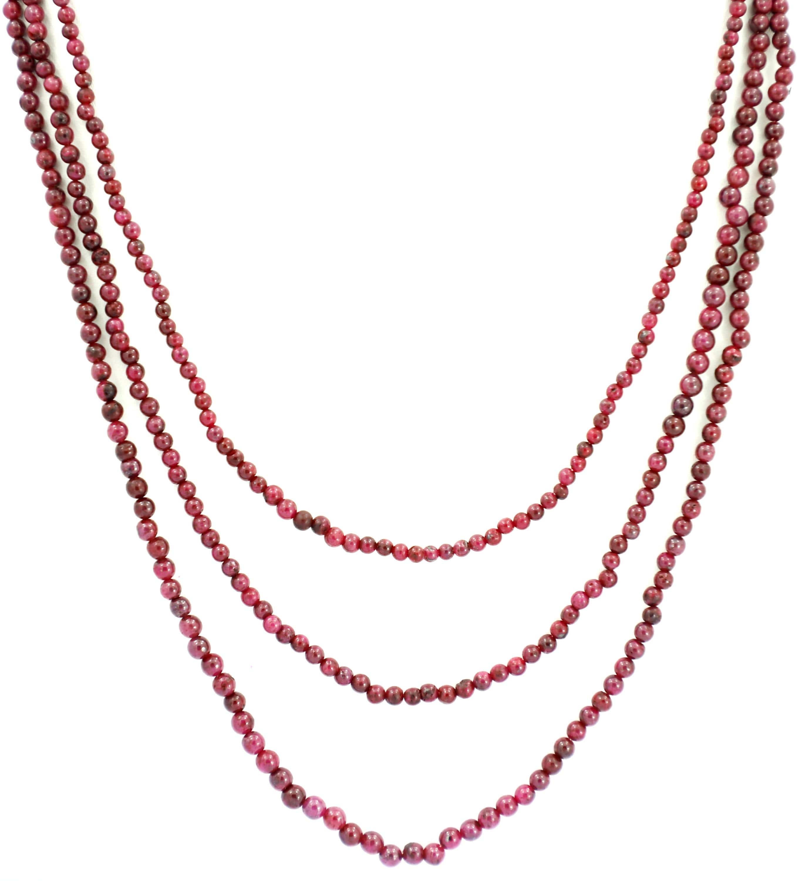 Natural Ruby Round Beads Strand, 3-5mm Gemstone for Jewelry Making