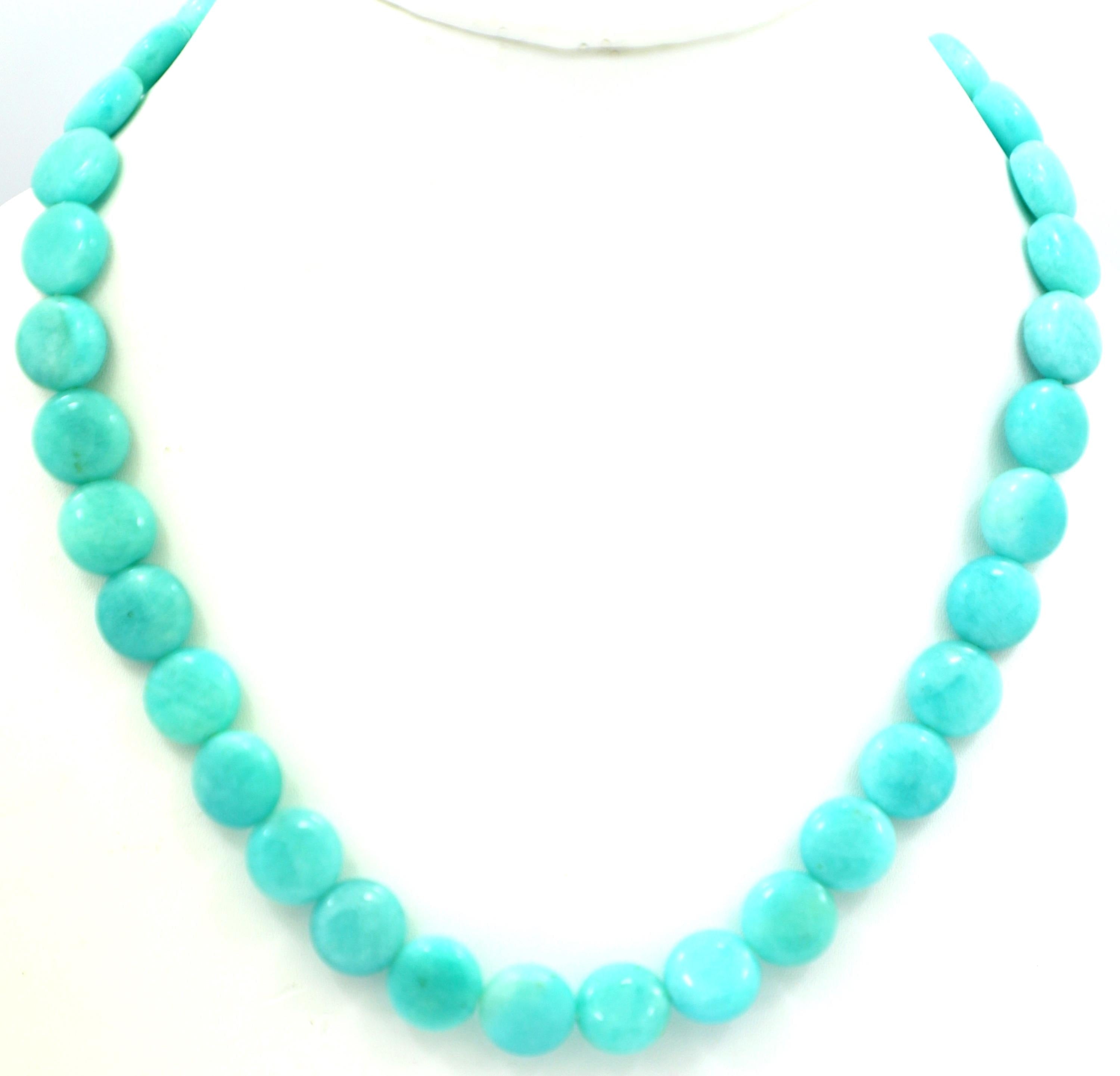 Natural Larimar Fancy Beads Strand, 214.5 Carat Blue Gemstone Necklace 12mm