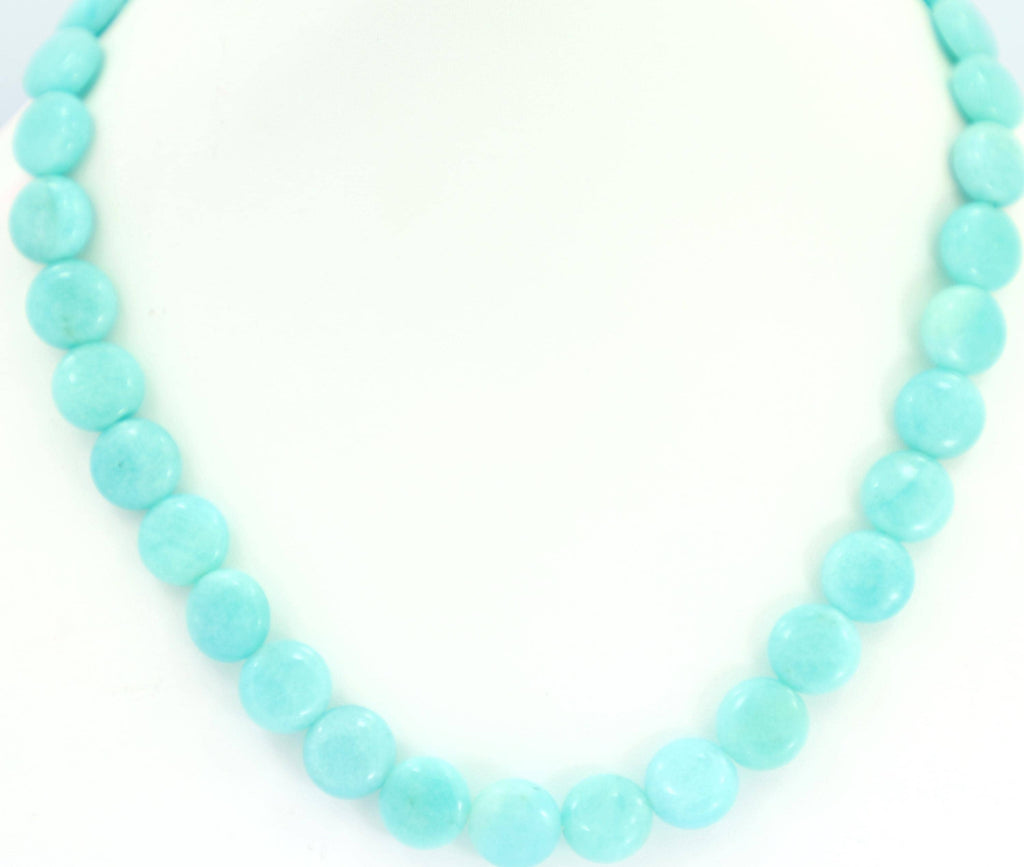 Natural Larimar Fancy Beads Strand, 214.5 Carat Blue Gemstone Necklace 12mm