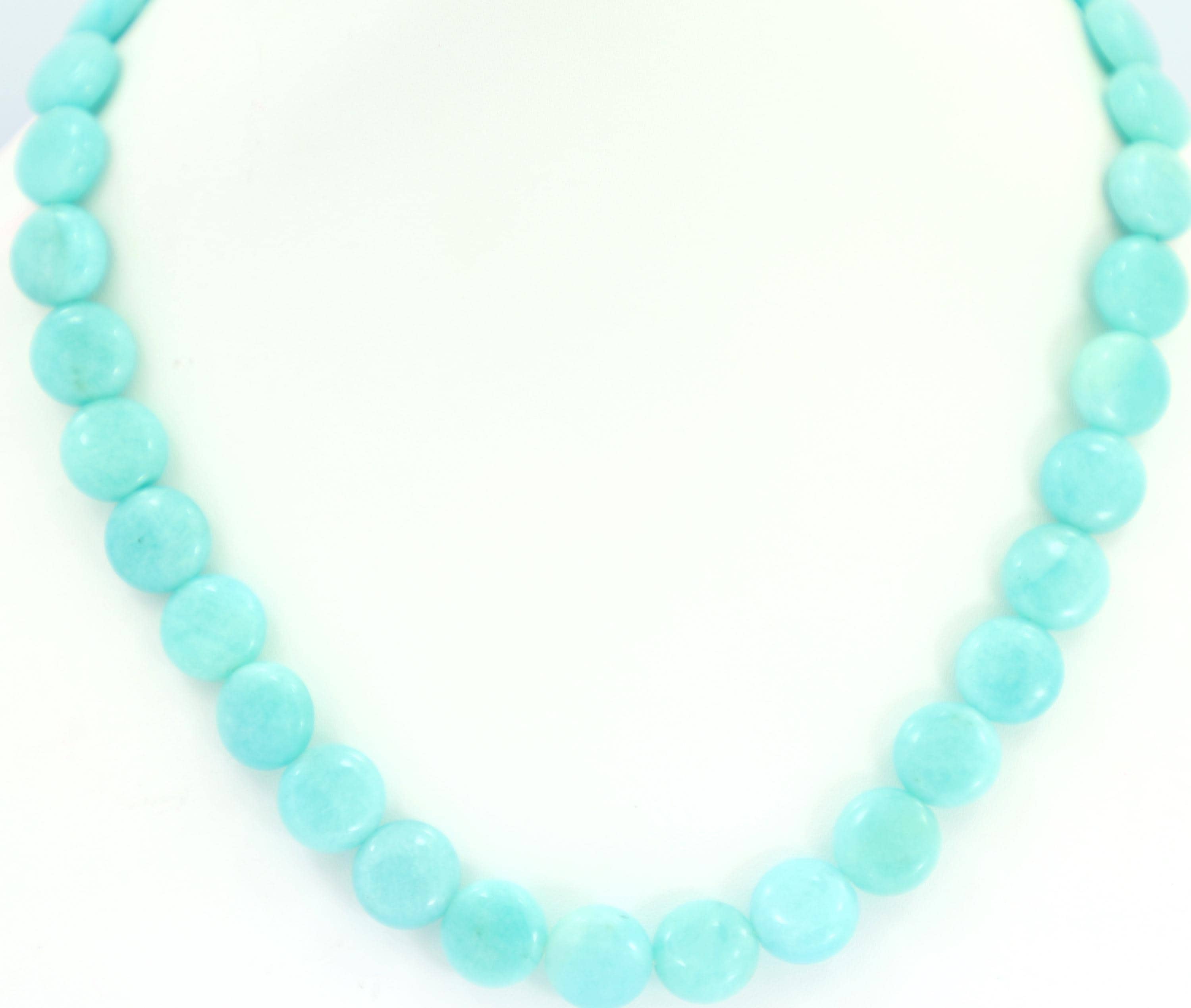 Natural Larimar Fancy Beads Strand, 214.5 Carat Blue Gemstone Necklace 12mm