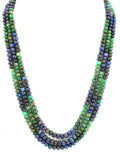Natural Emerald Sapphire Round Beads Strand, 617 Carat Gemstone Jewelry Making (5mm-7mm)