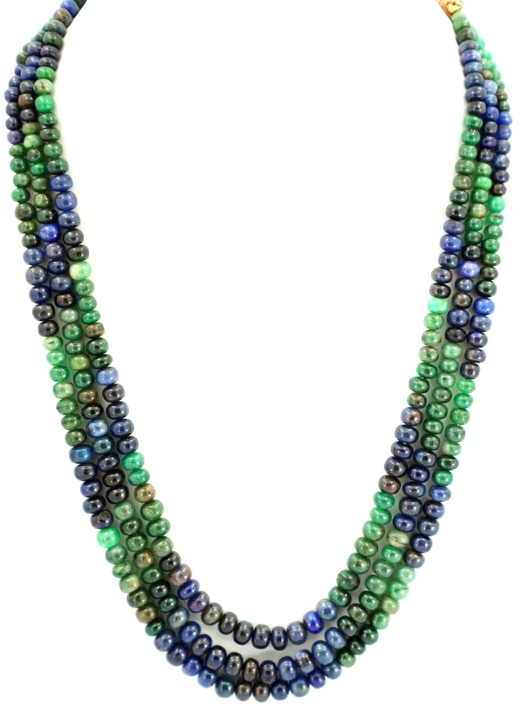 Natural Emerald Sapphire Round Beads Strand, 617 Carat Gemstone Jewelry Making (5mm-7mm)