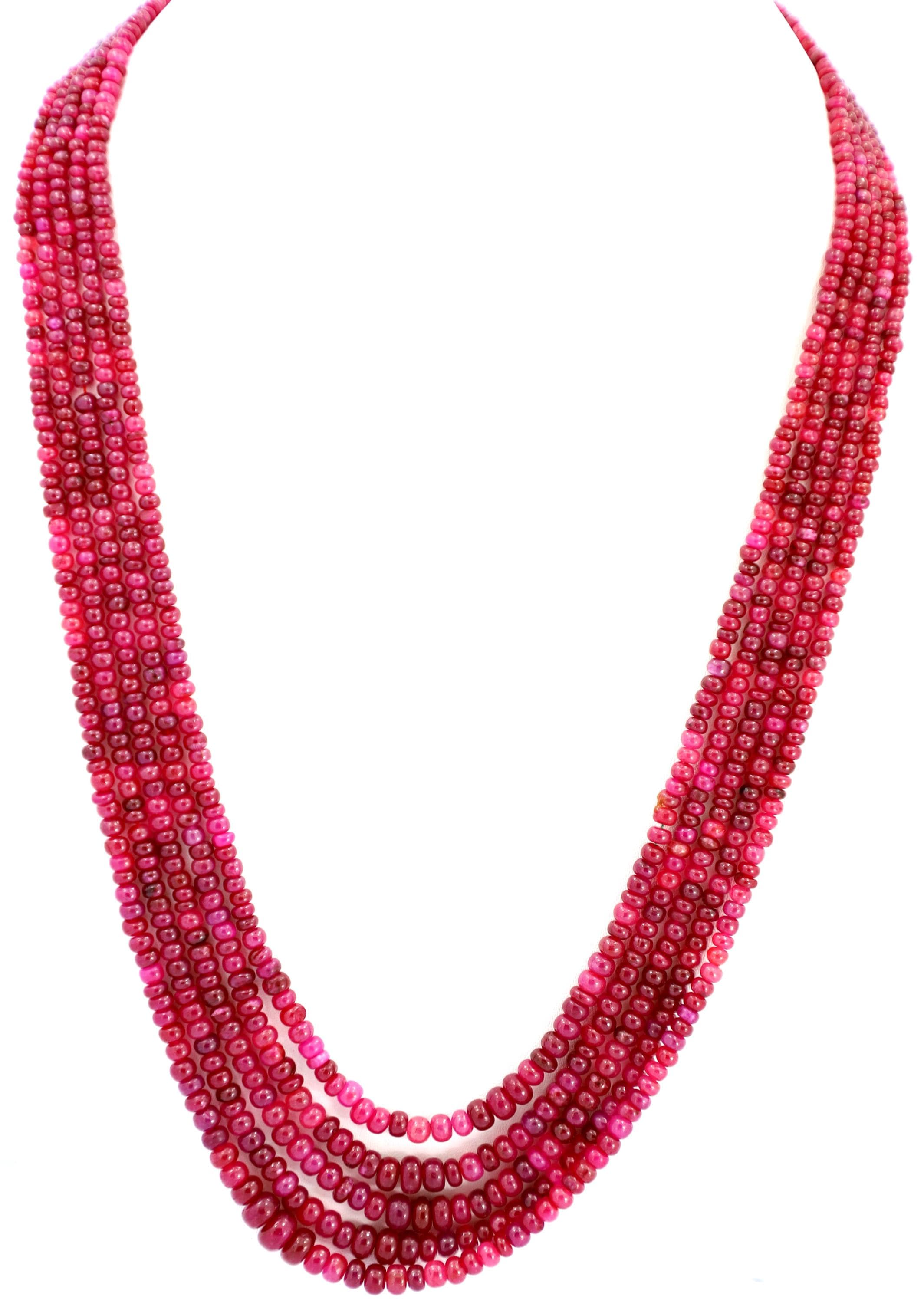 Natural Ruby Round Beads Strand, 415 Carat Gemstone Necklace, 2mm-7mm Jewelry Making