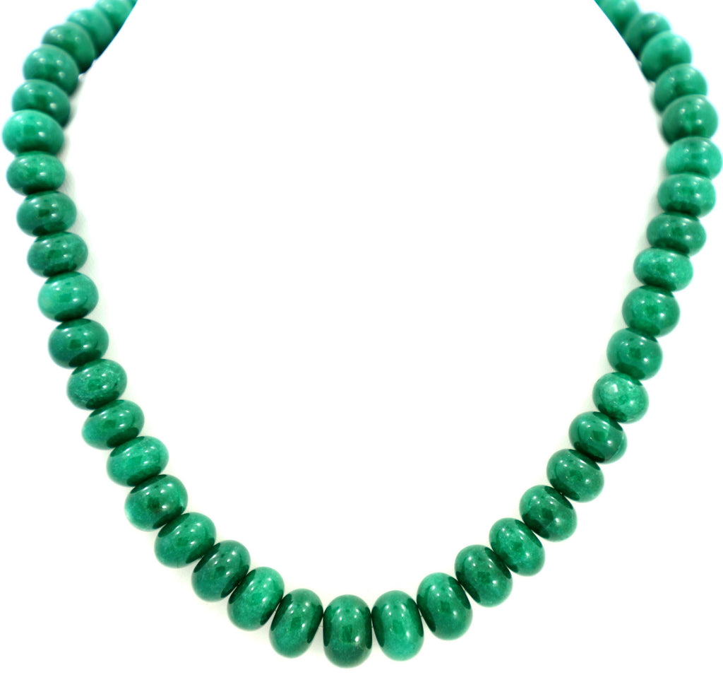 Natural Emerald Tyre Beads Strand, 412.5 Carat, 11-14mm Rondelle Gemstone Necklace