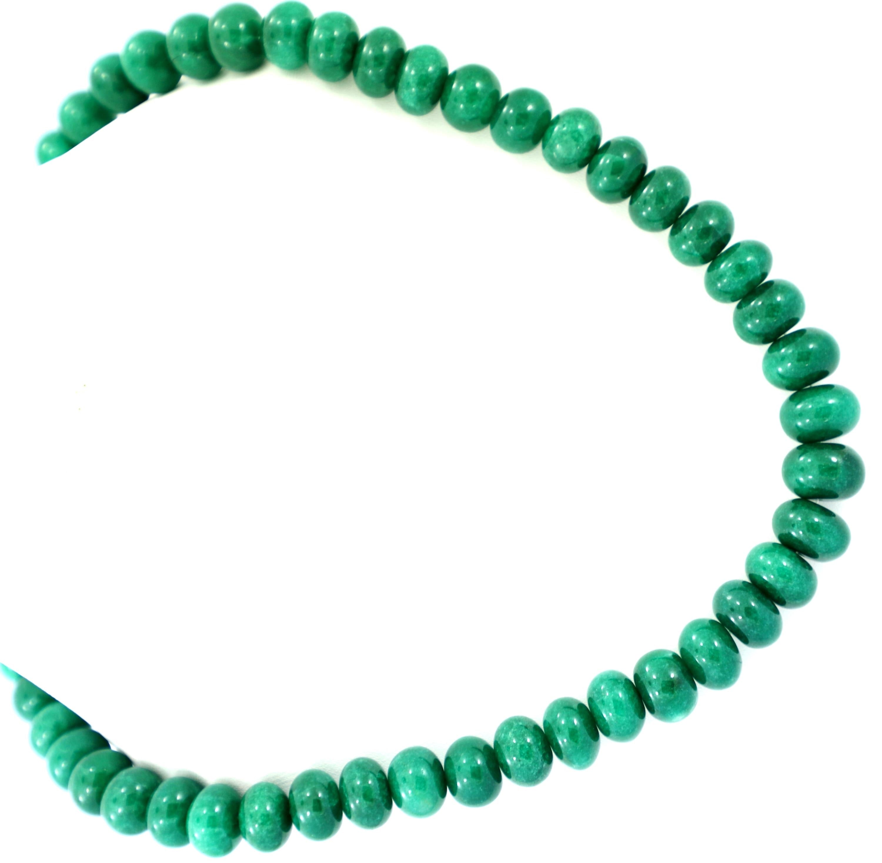 Natural Emerald Tyre Beads Strand, 412.5 Carat, 11-14mm Rondelle Gemstone Necklace