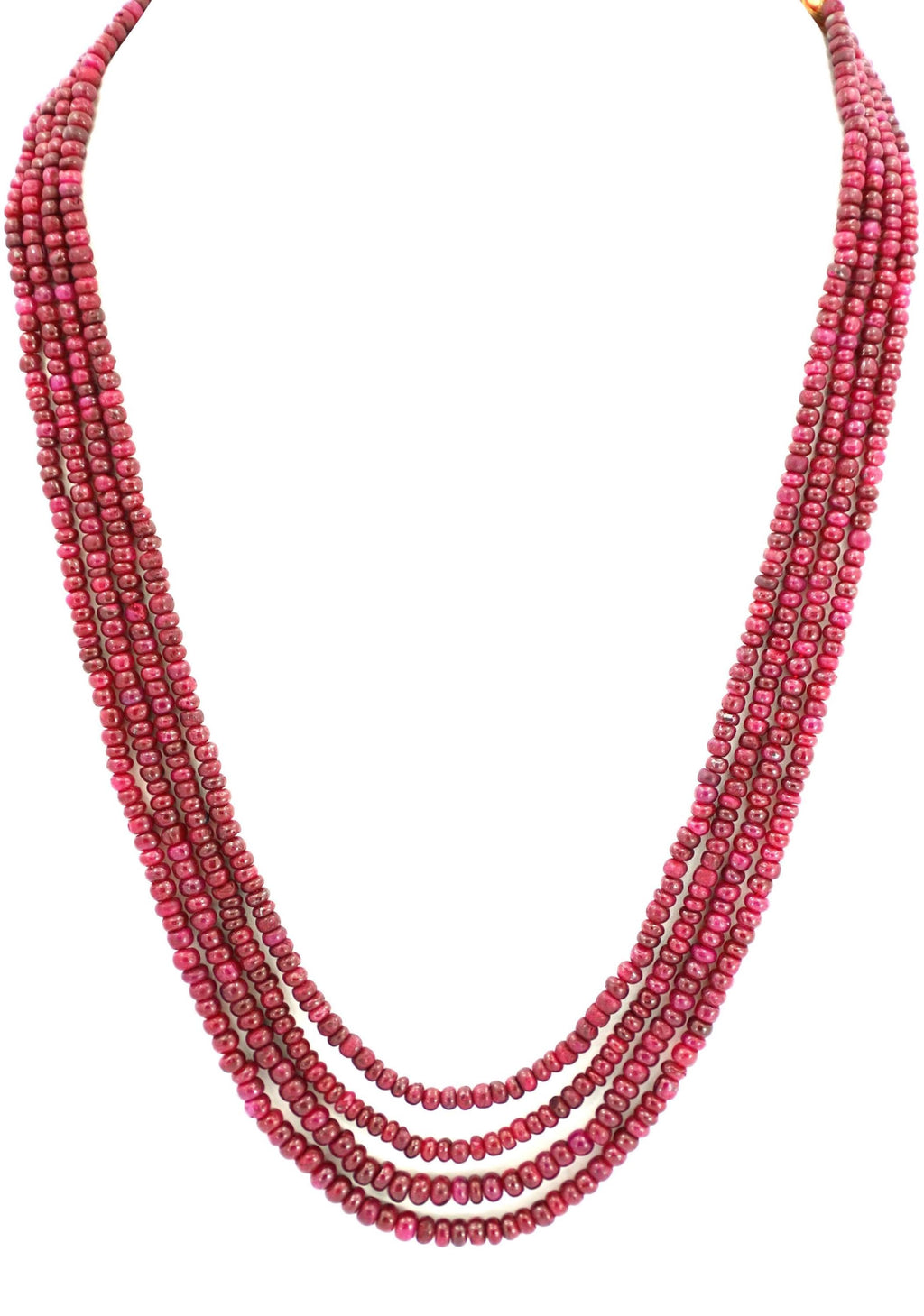 Natural Ruby Round Beads Strand, 3mm-5mm, 332 Carat Gemstone Necklace