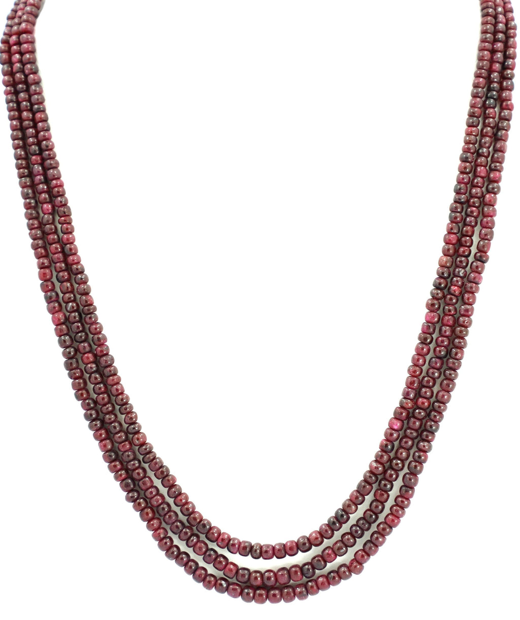 Natural Ruby Round Beads Strand, 3-5mm Gemstone Necklace for Jewelry Making