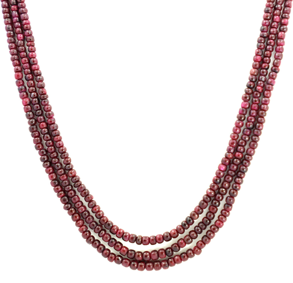 Natural Ruby Round Beads Strand, 3-5mm Gemstone Necklace for Jewelry Making