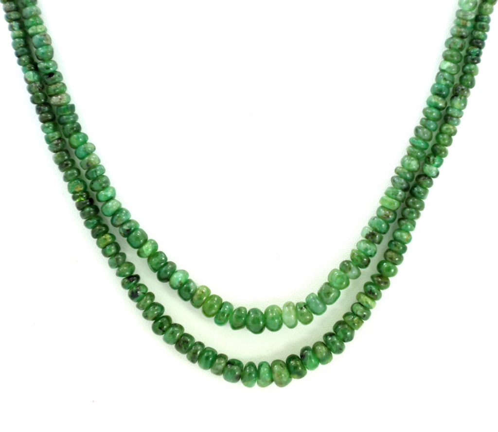 Natural Emerald Round Beads Strand, 131.2 Carat Gemstone Jewelry Making Supply
