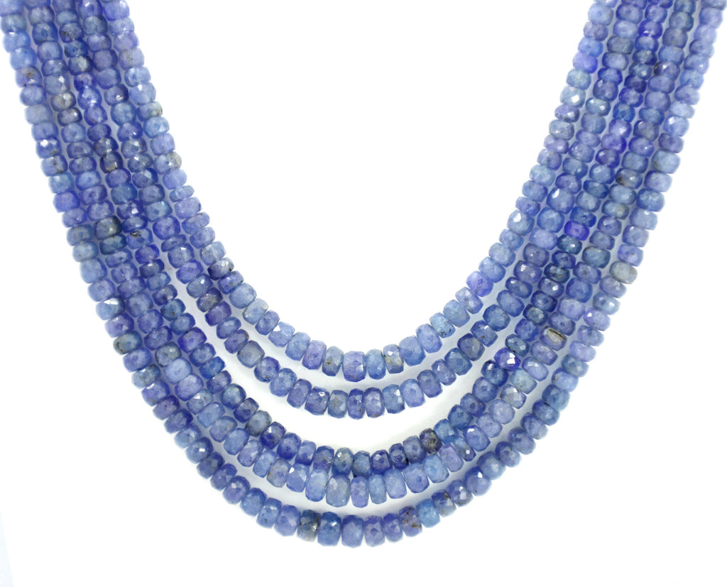 Natural Tanzanite Faceted Beads Strand, 3mm-6mm Gemstone Jewelry Making Supply