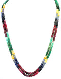 Multi-Precious Gemstone Beads Strand, Faceted 4mm Round, 220 Carat Necklace Supply