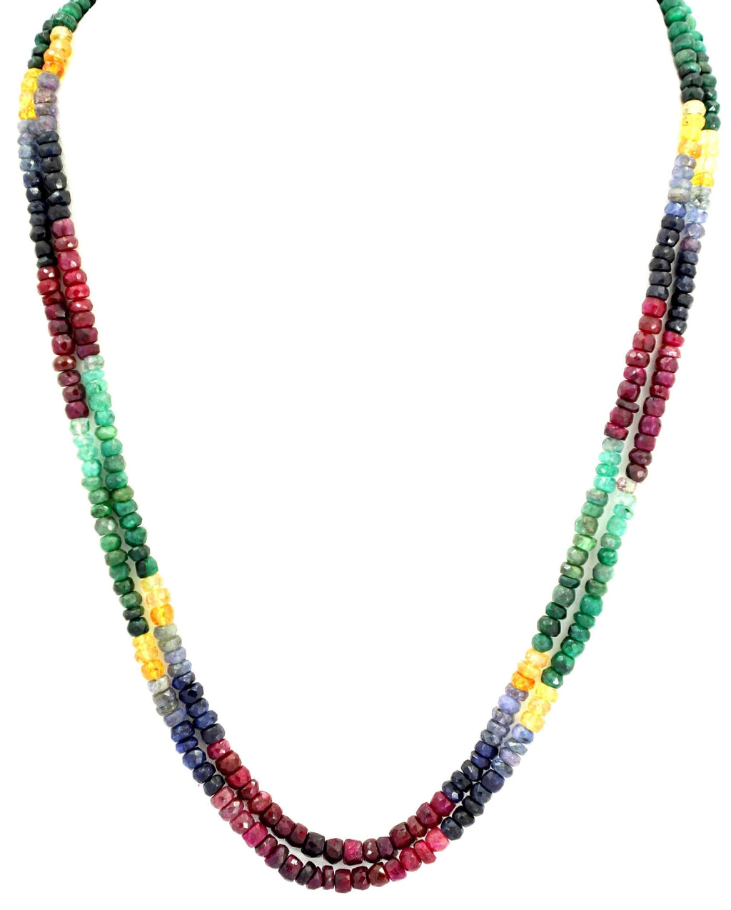 Multi-Precious Gemstone Beads Strand, Faceted 4mm Round, 220 Carat Necklace Supply