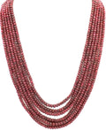 Natural Ruby Round Beads Strand, 630 Carat Gemstone Necklace 3mm-6mm for Jewelry Making