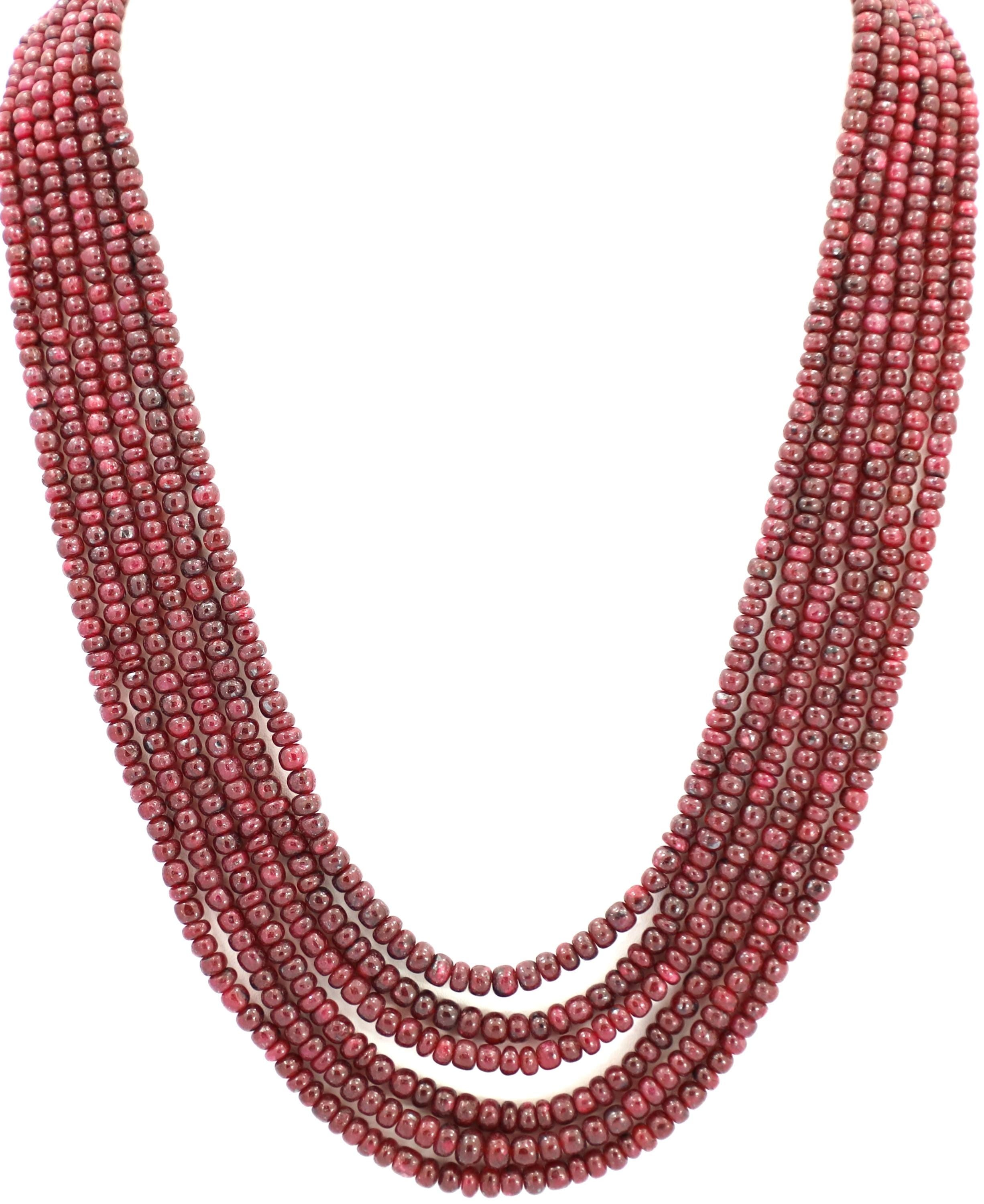 Natural Ruby Round Beads Strand, 630 Carat Gemstone Necklace 3mm-6mm for Jewelry Making