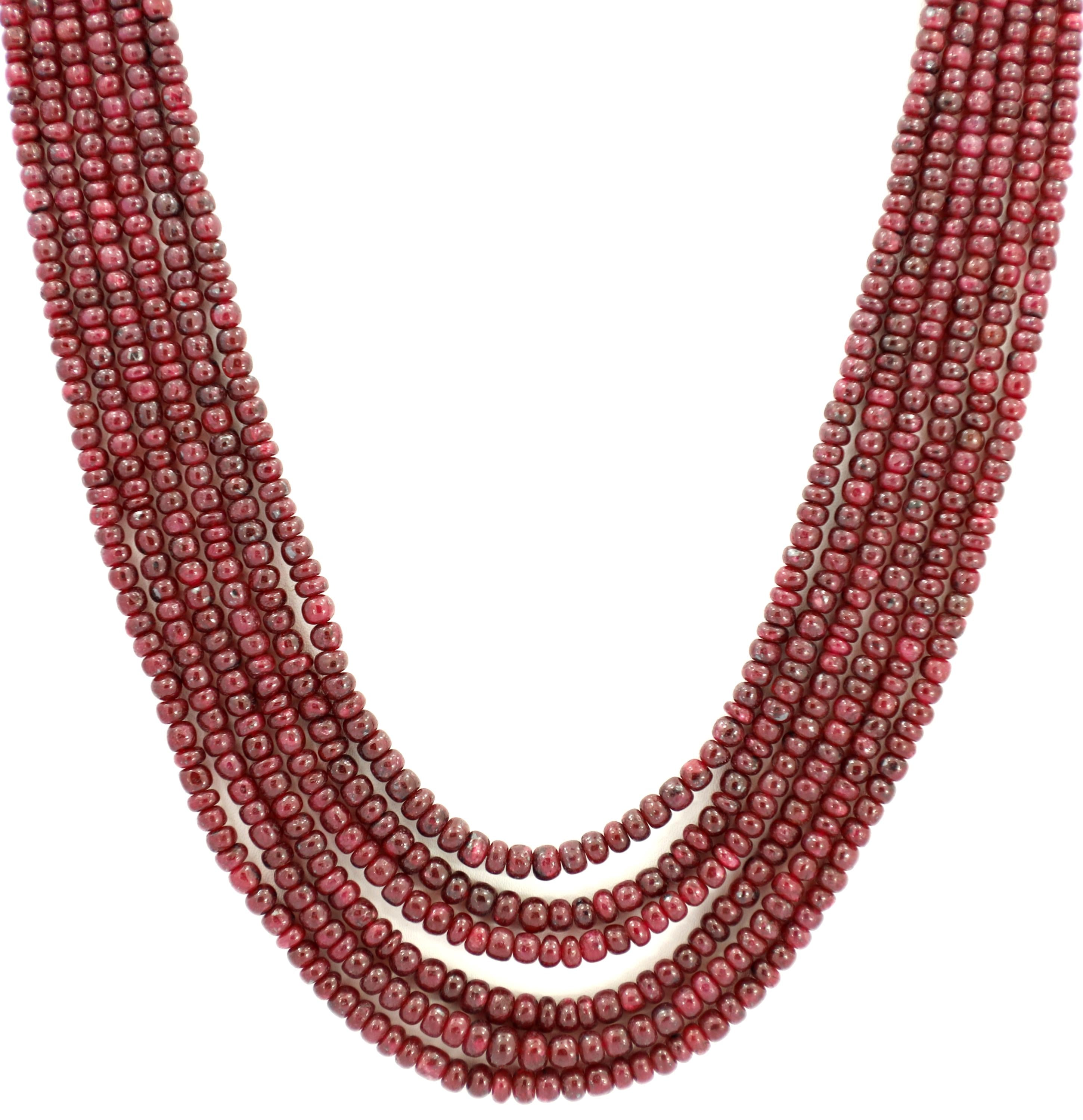 Natural Ruby Round Beads Strand, 630 Carat Gemstone Necklace 3mm-6mm for Jewelry Making