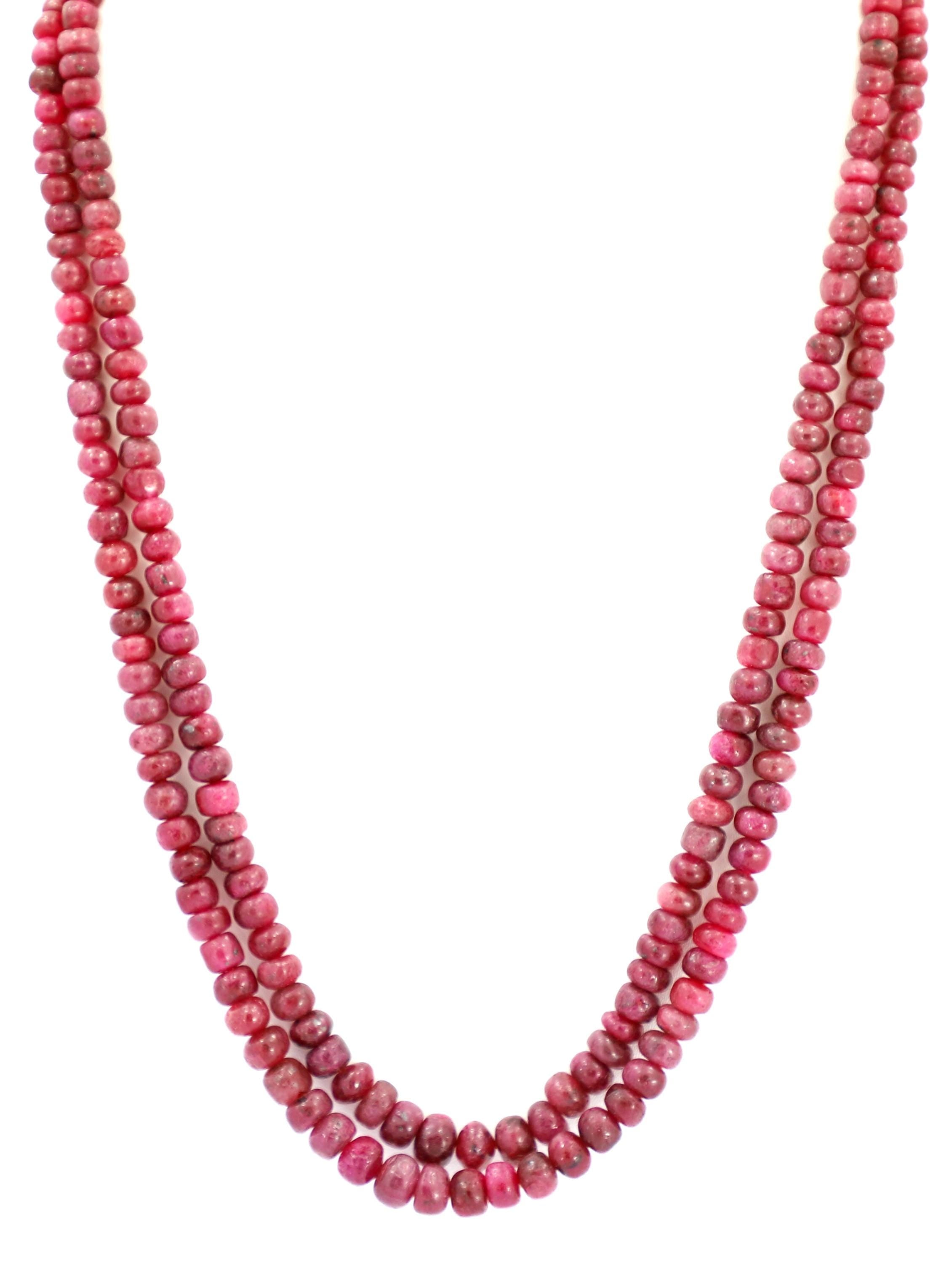 Natural Ruby Round Beads Strand, 416 Carat Gemstone Jewelry Making Supply