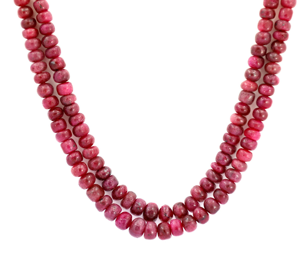 Natural Ruby Round Beads Strand, 416 Carat Gemstone Jewelry Making Supply