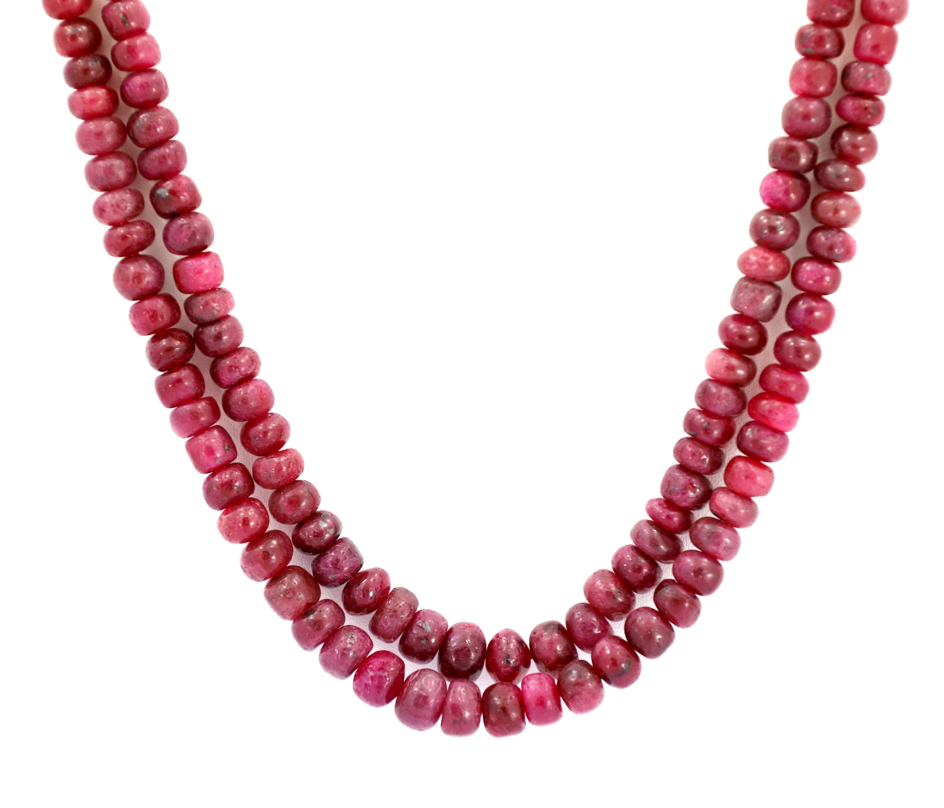 Natural Ruby Round Beads Strand, 416 Carat Gemstone Jewelry Making Supply