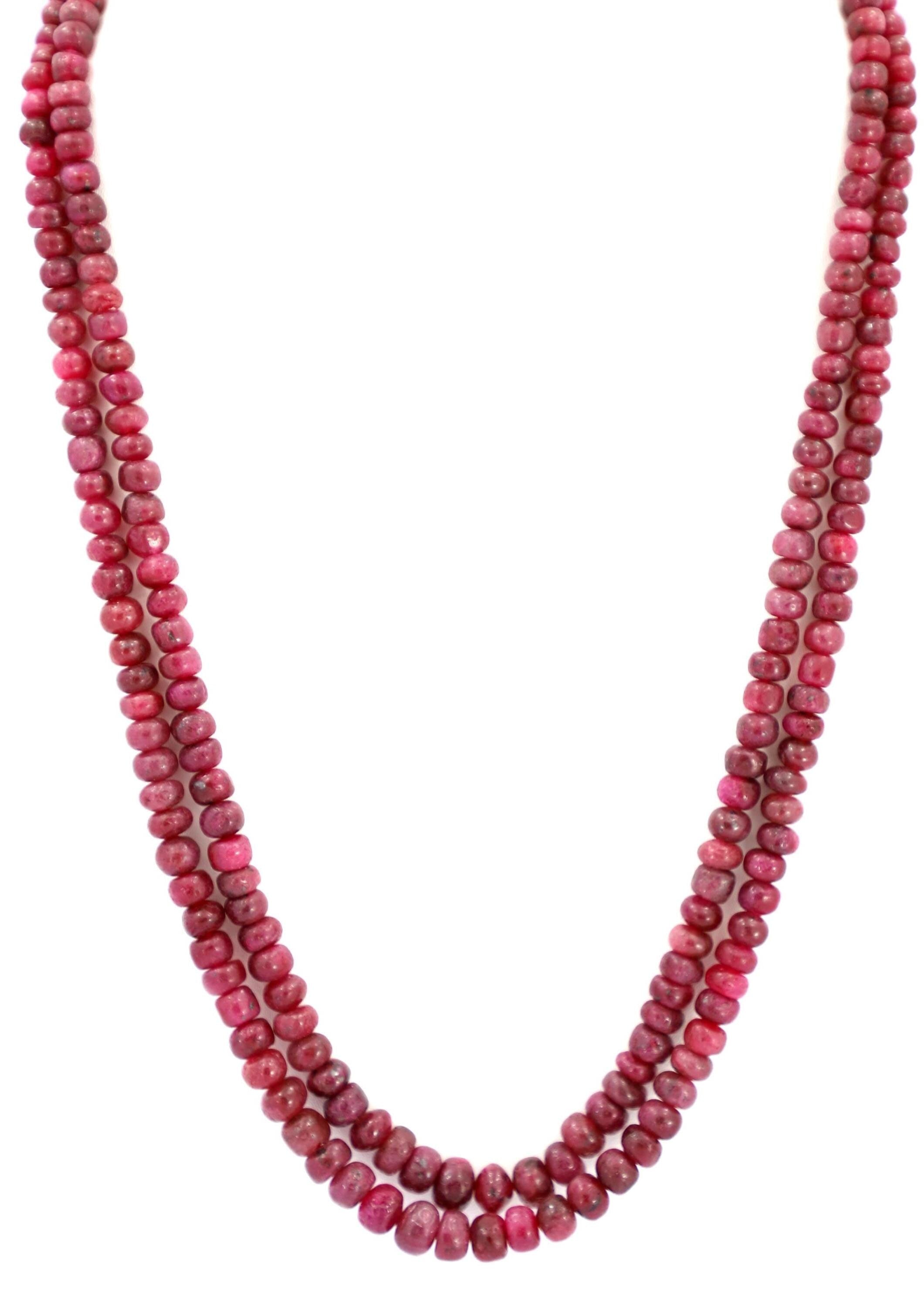 Natural Ruby Round Beads Strand, 416 Carat Gemstone Jewelry Making Supply