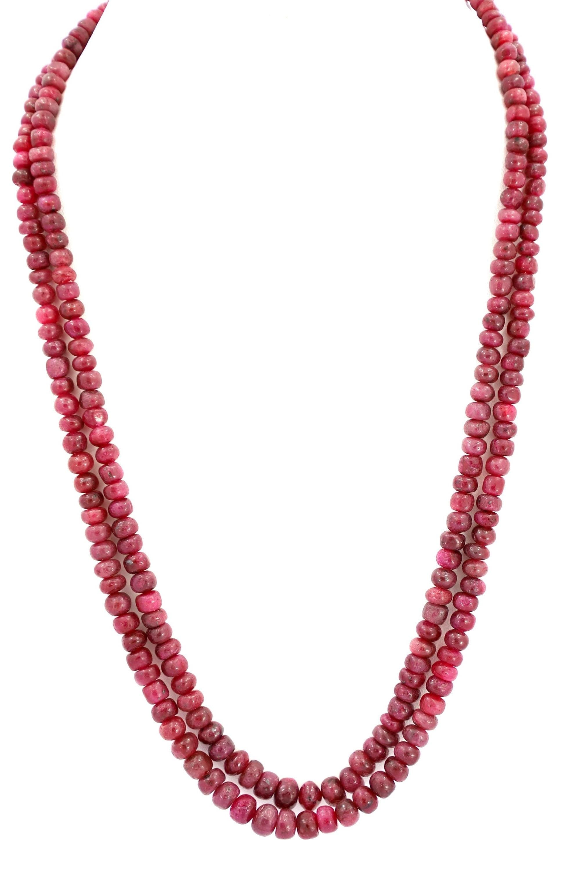 Natural Ruby Round Beads Strand, 416 Carat Gemstone Jewelry Making Supply