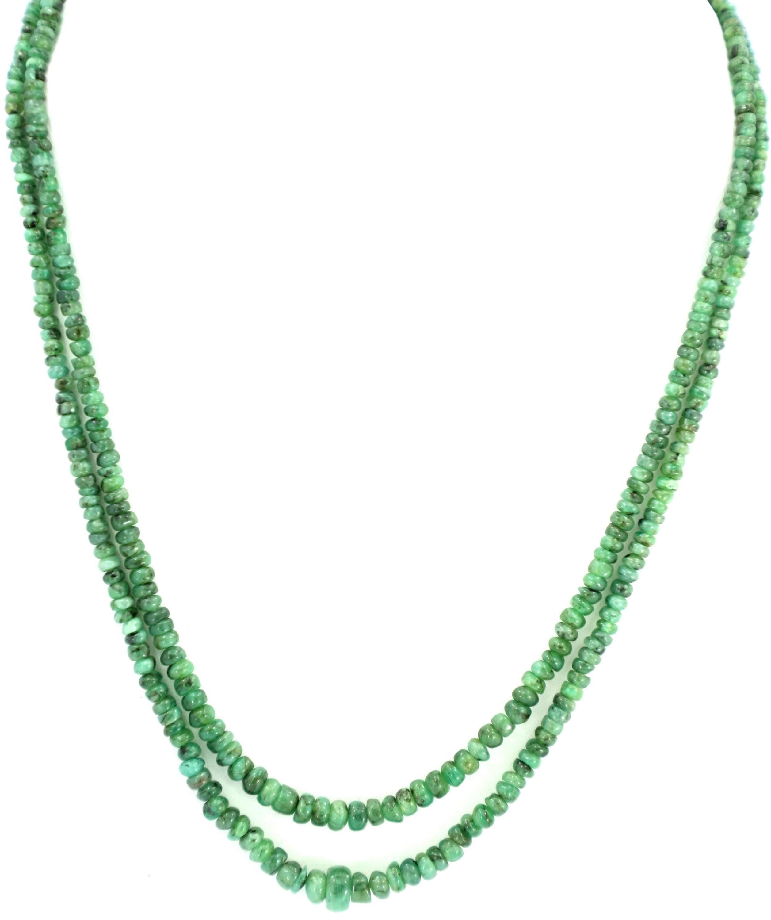 Natural Emerald Round Beads Strand, 136 Carat Gemstone Necklace 3mm-7mm