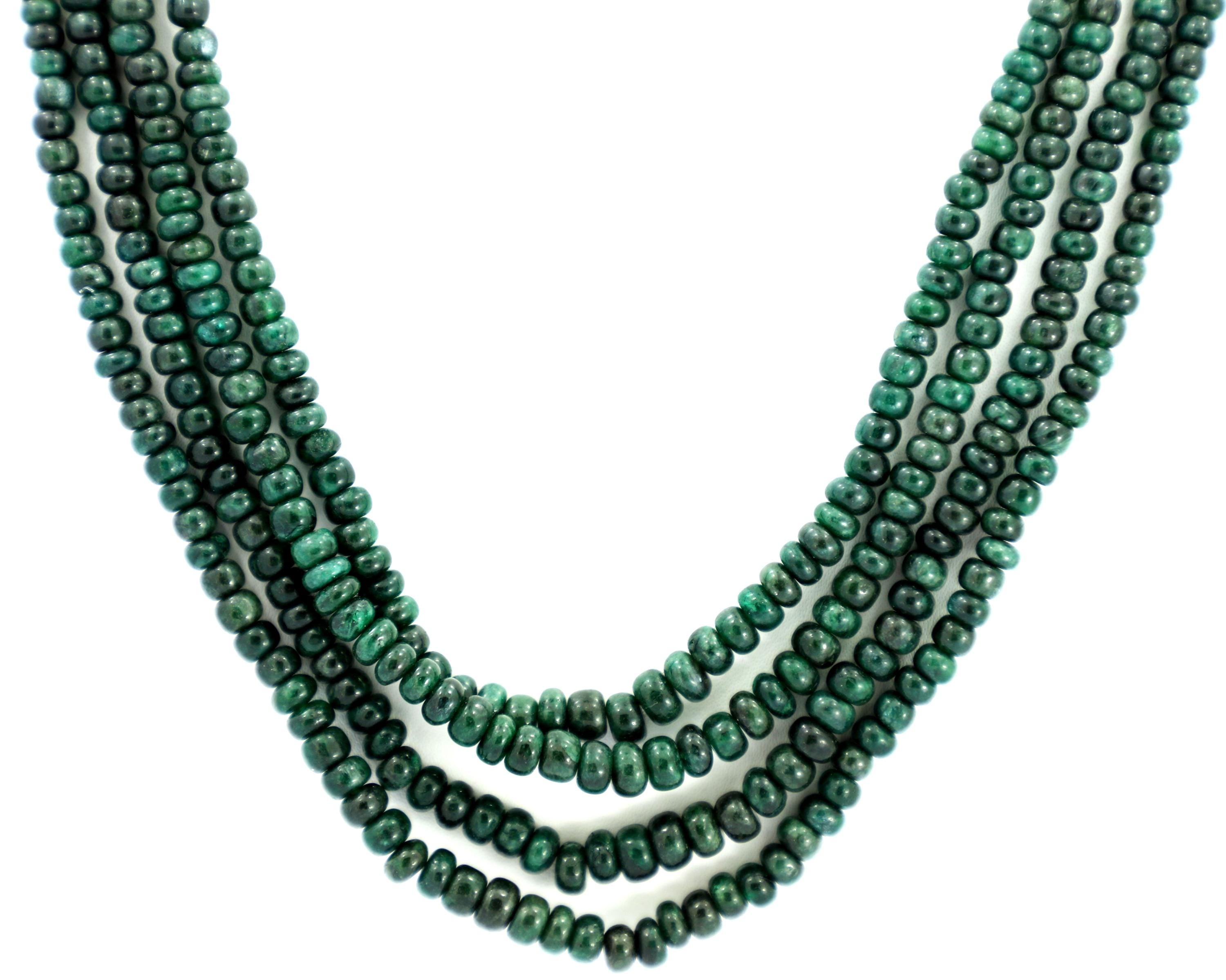 Natural Emerald Round Beads Strand, 362 Carat Gemstone Necklace 4mm-6mm
