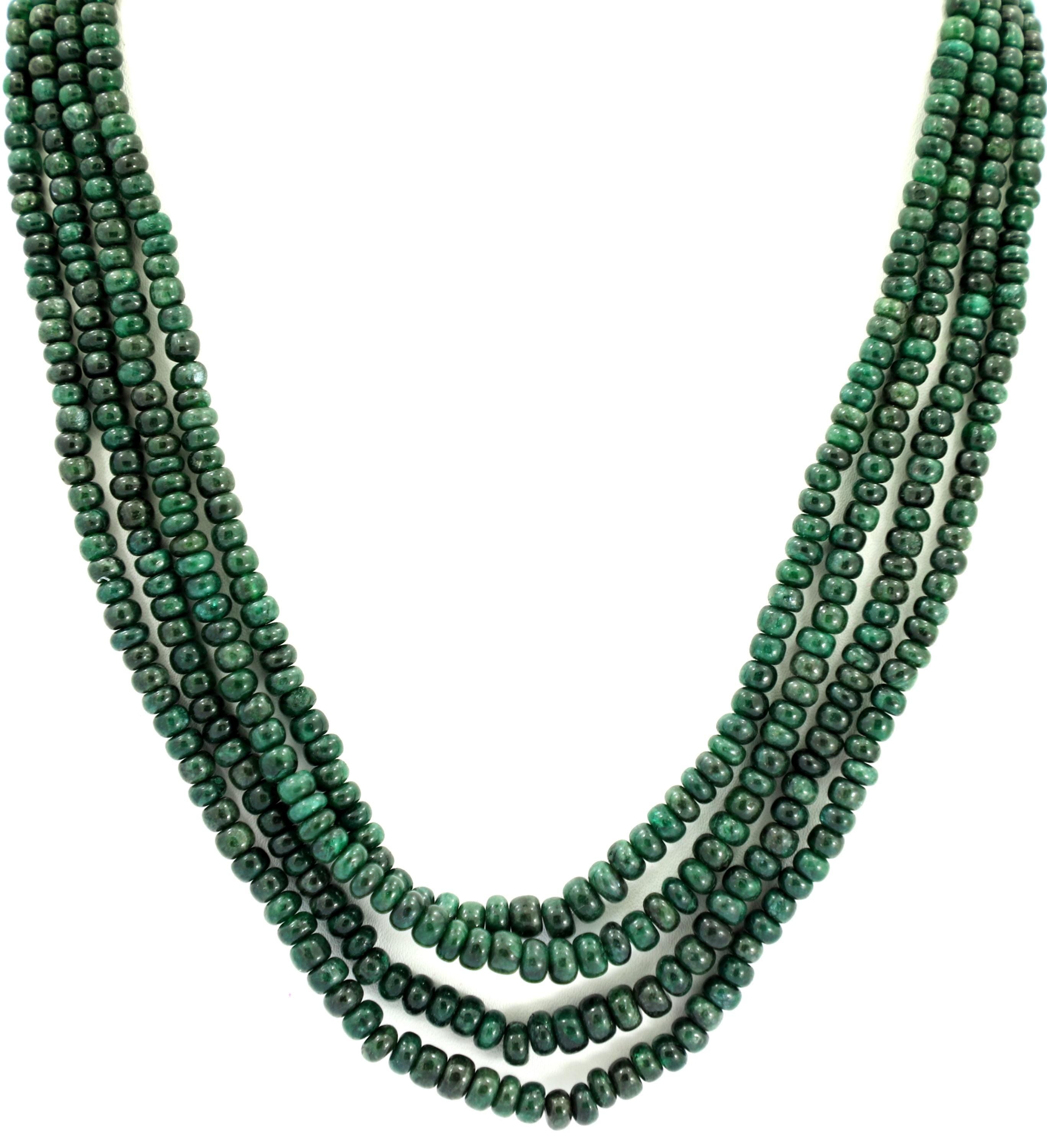 Natural Emerald Round Beads Strand, 362 Carat Gemstone Necklace 4mm-6mm
