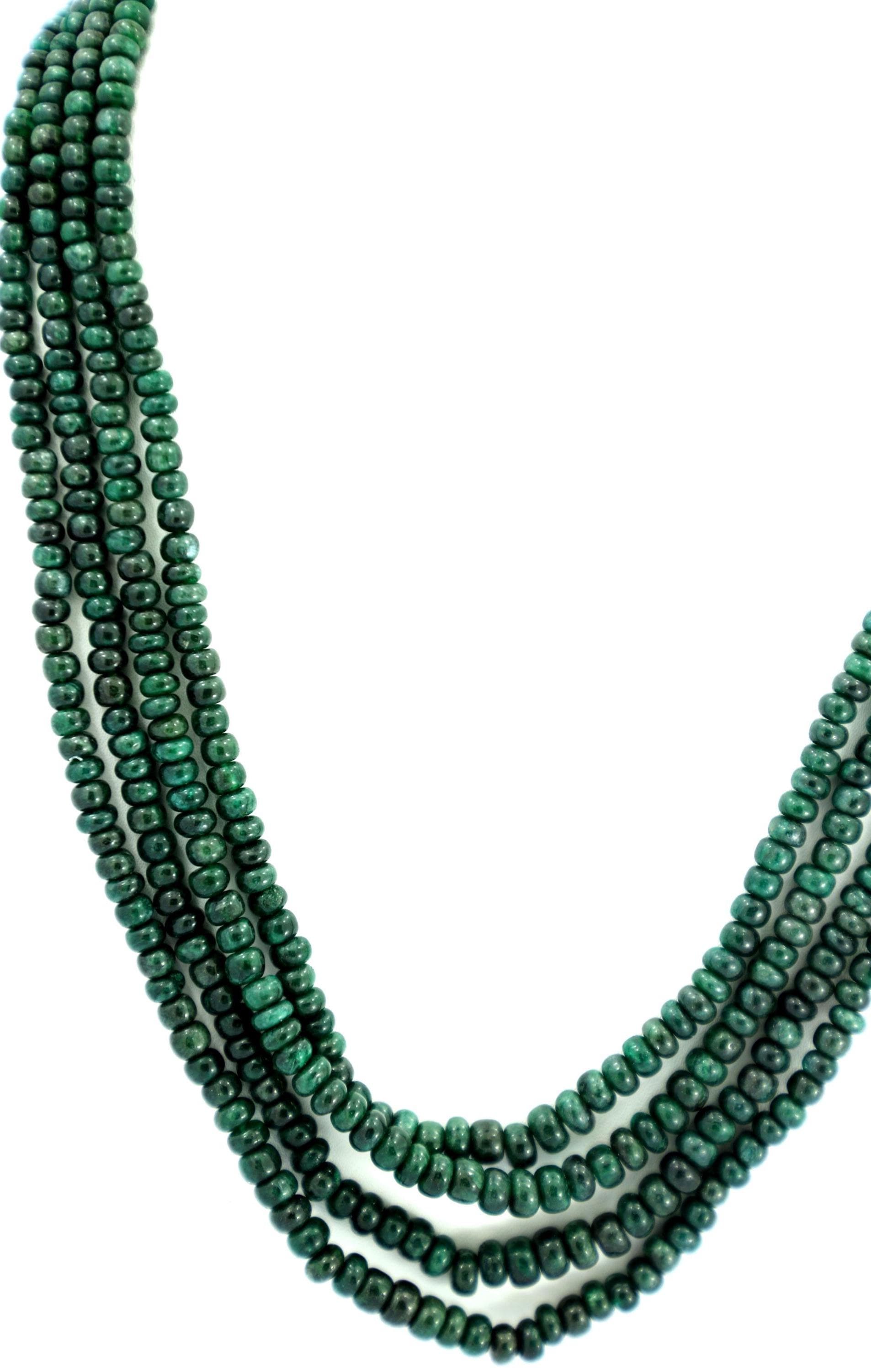 Natural Emerald Round Beads Strand, 362 Carat Gemstone Necklace 4mm-6mm