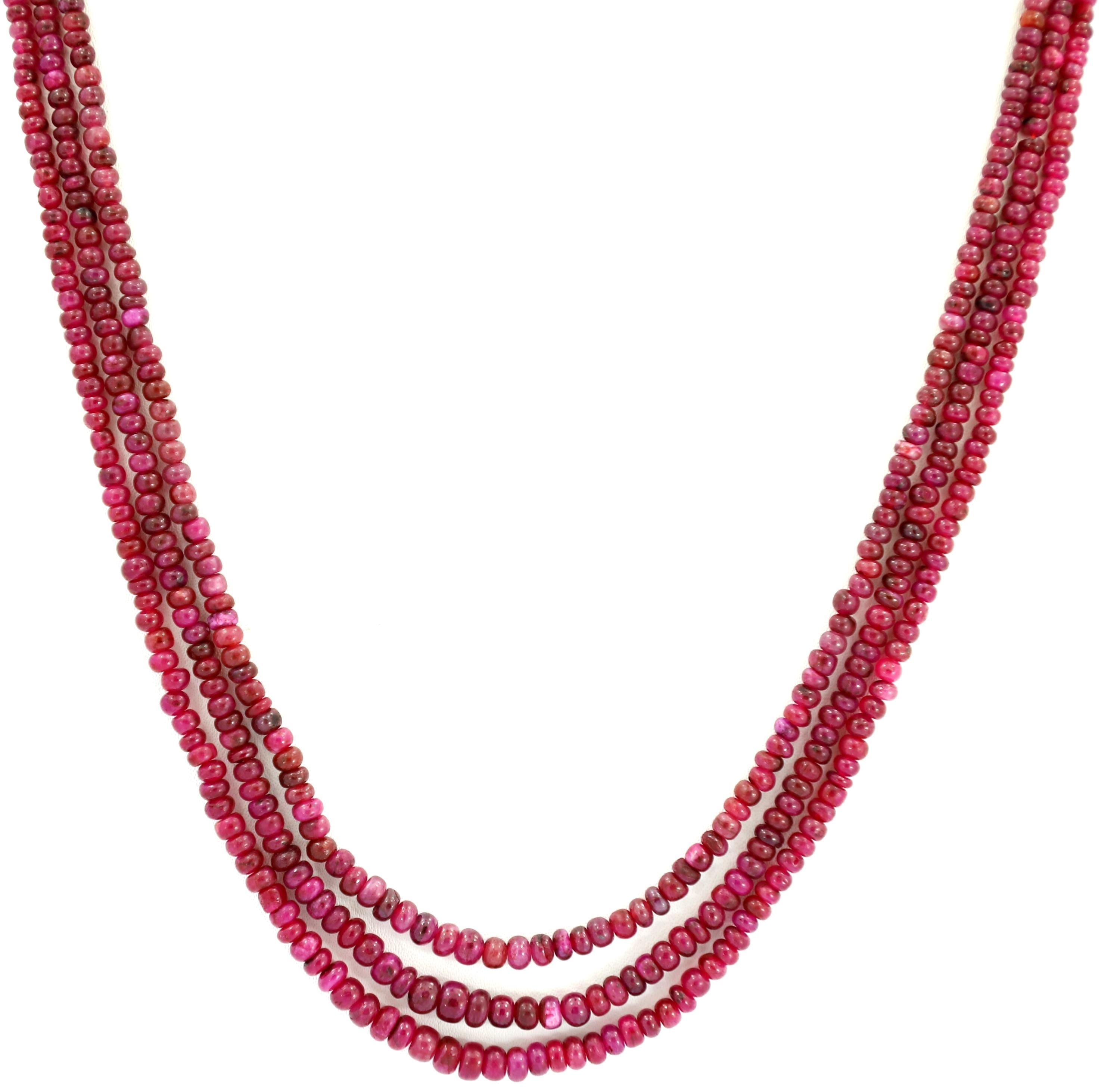 Natural Ruby Round Beads Strand, 200 Carat Gemstone Jewelry Making Supply