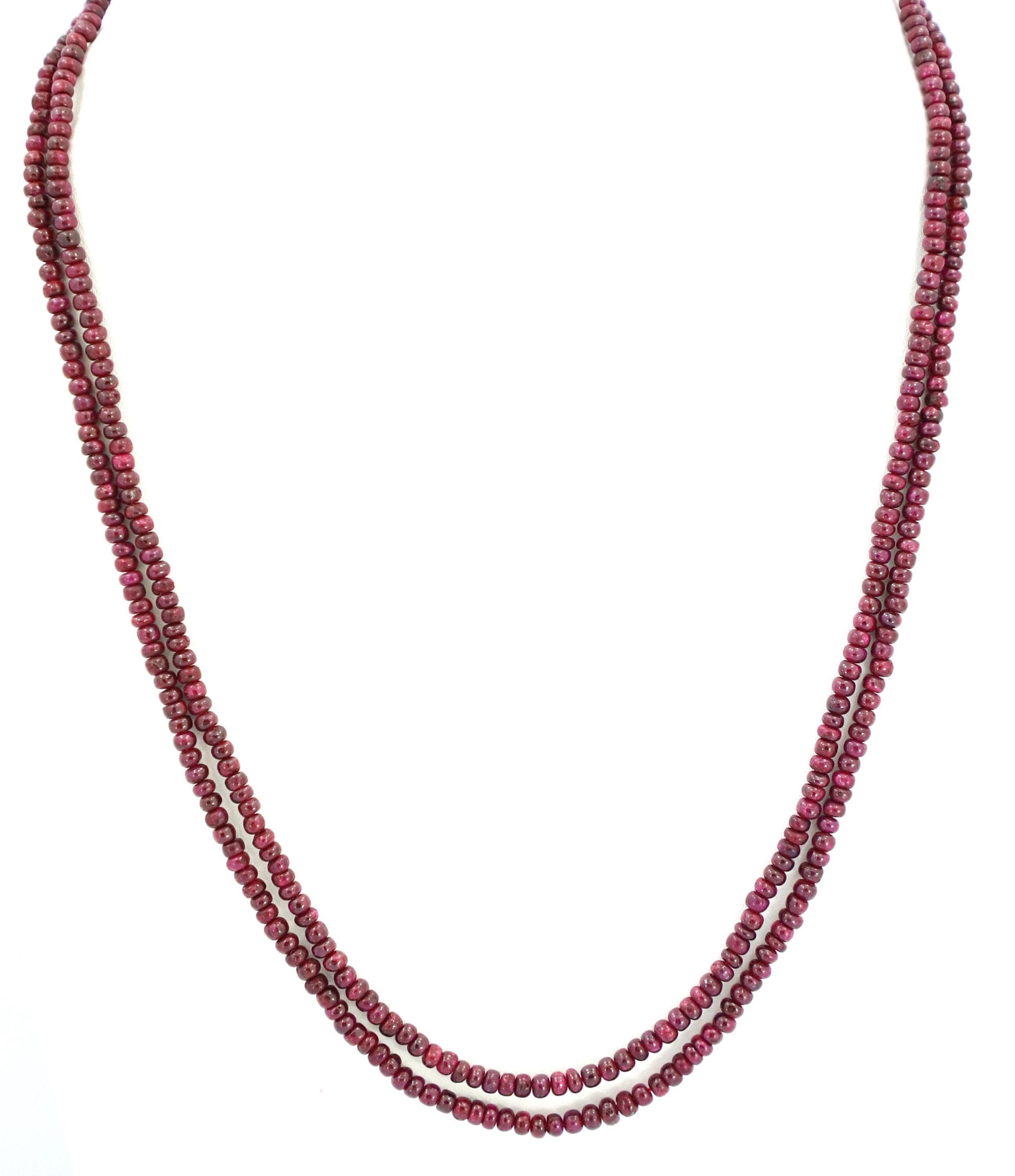 Natural Ruby Round Beads Strand, 3mm Dainty Gemstone Necklace for Jewelry Making