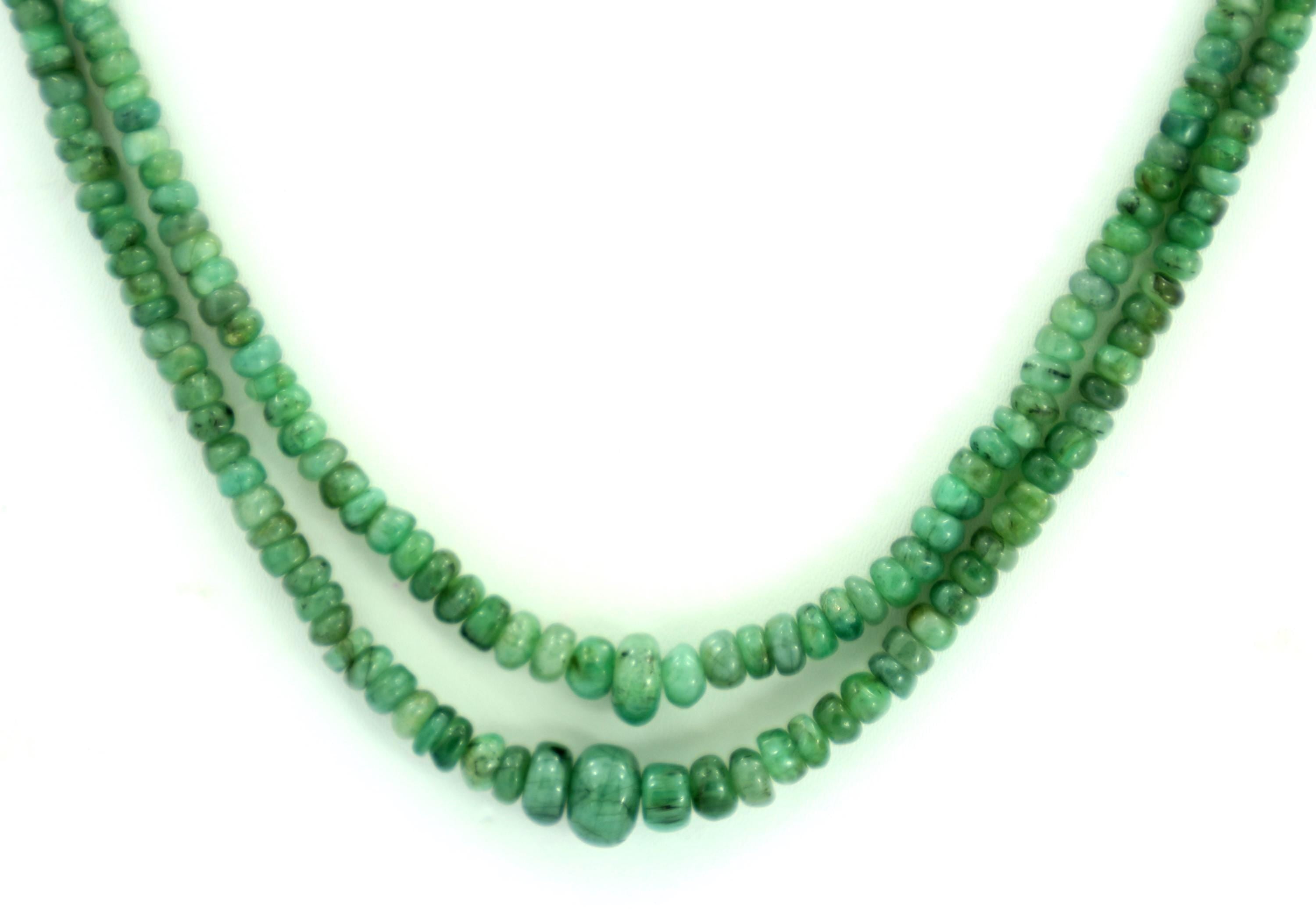 Natural Emerald Round Beads Strand, 122 Carat Graduated Gemstone Jewelry Making Supply