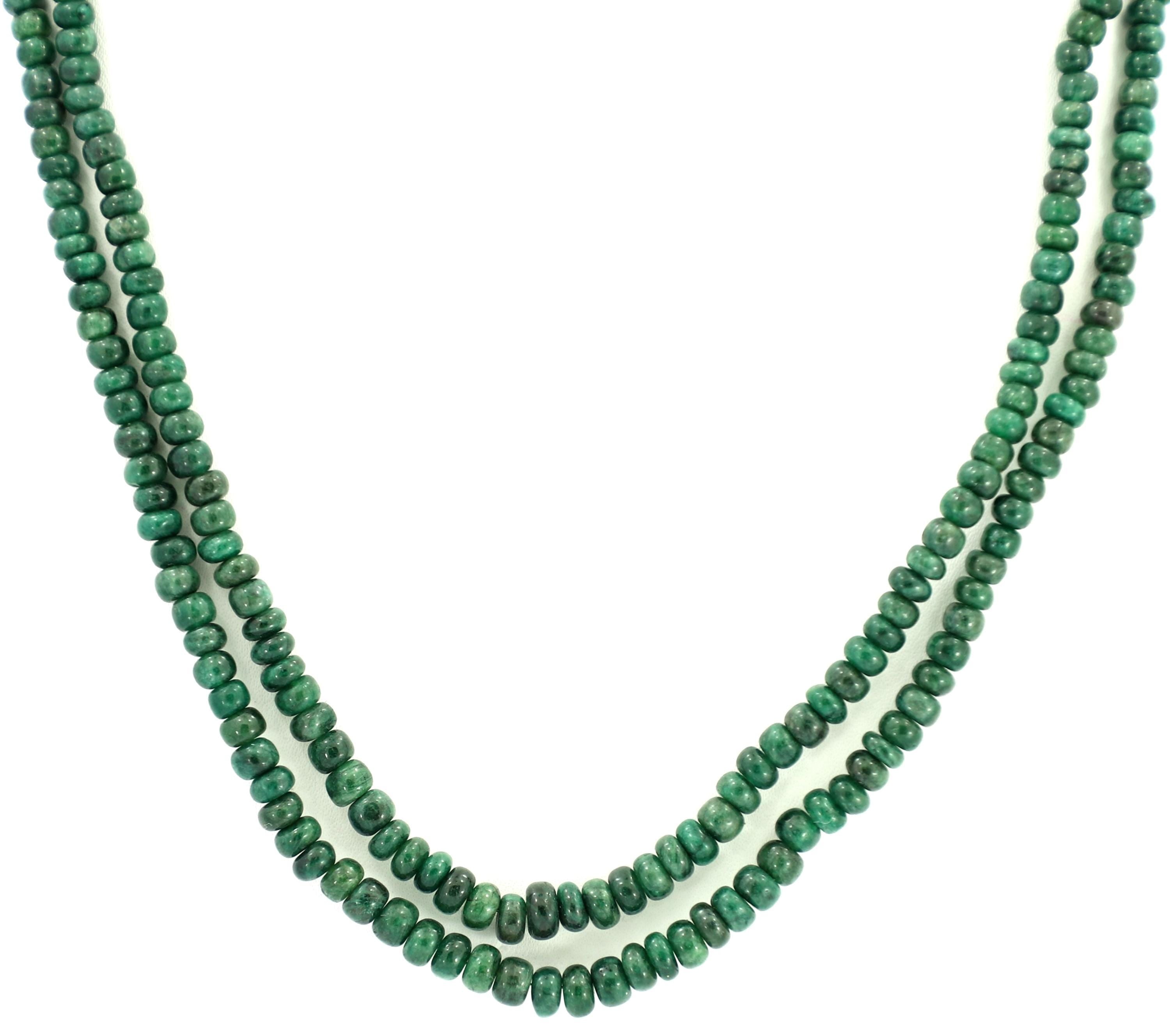 Natural Emerald Round Beads Strand, 187 Carat Gemstone Jewelry Making Supply