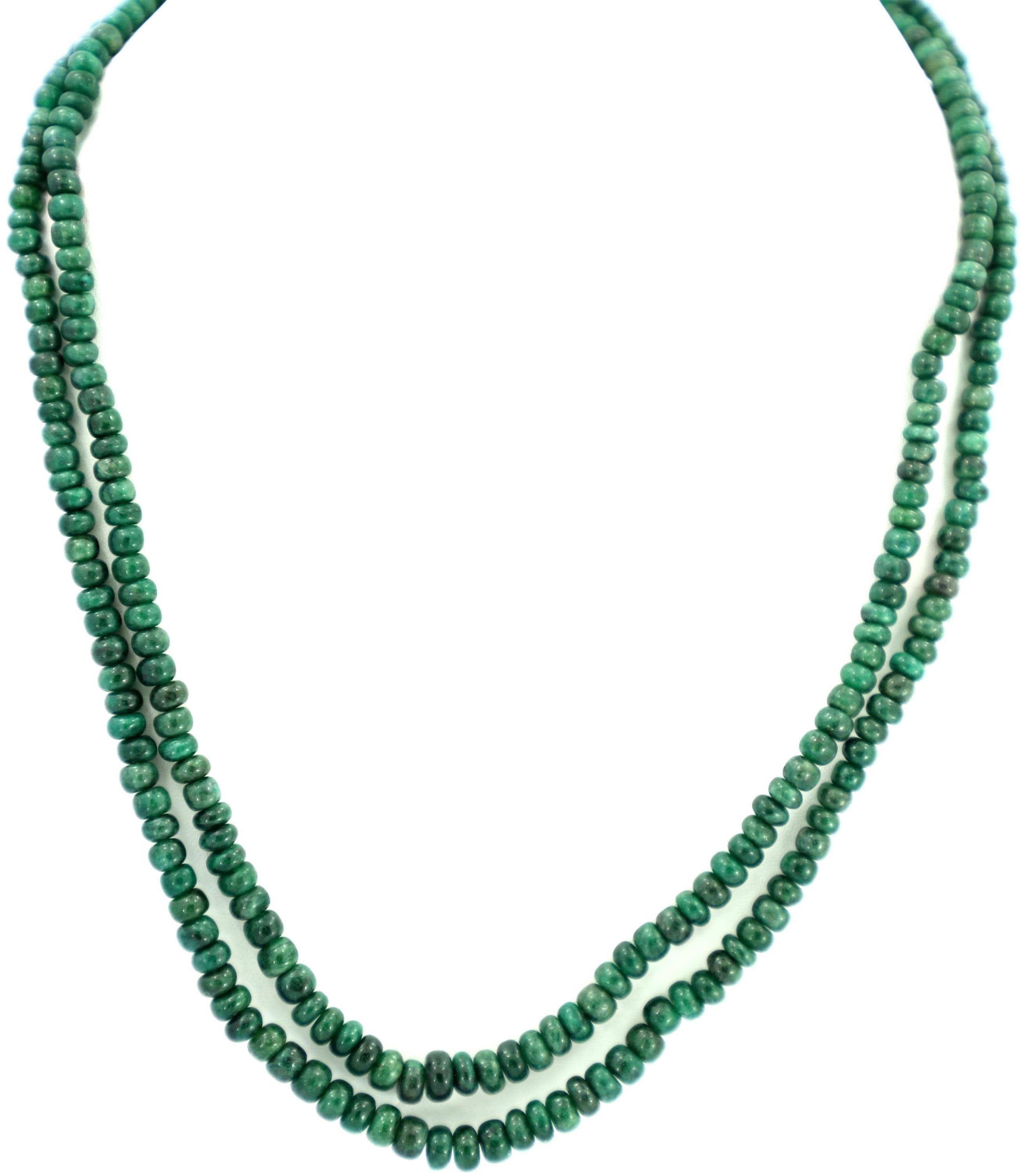 Natural Emerald Round Beads Strand, 187 Carat Gemstone Jewelry Making Supply