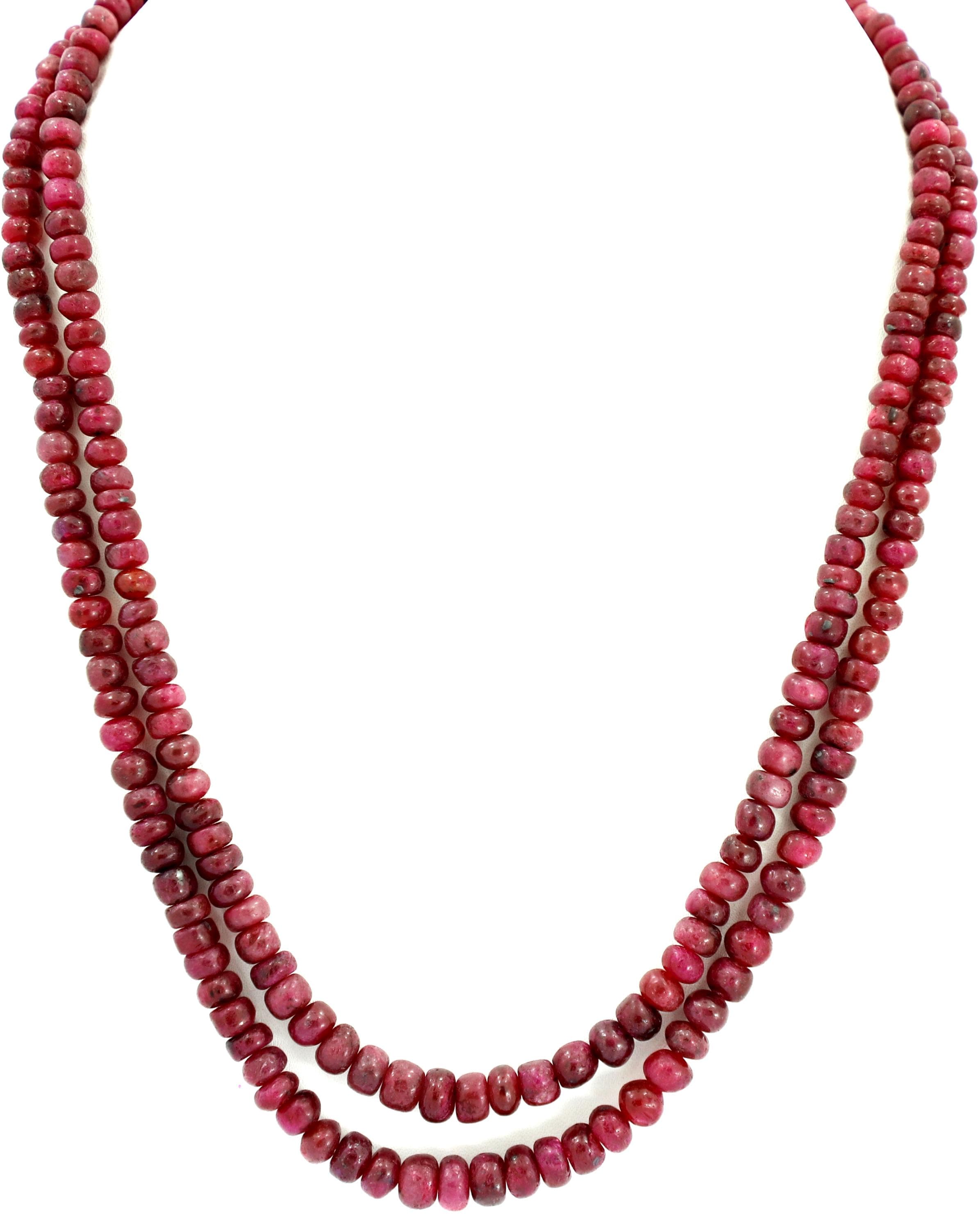 Natural Ruby Round Beads Strand, 404 Carat Gemstone Necklace 4mm-8mm (Jewelry Making)