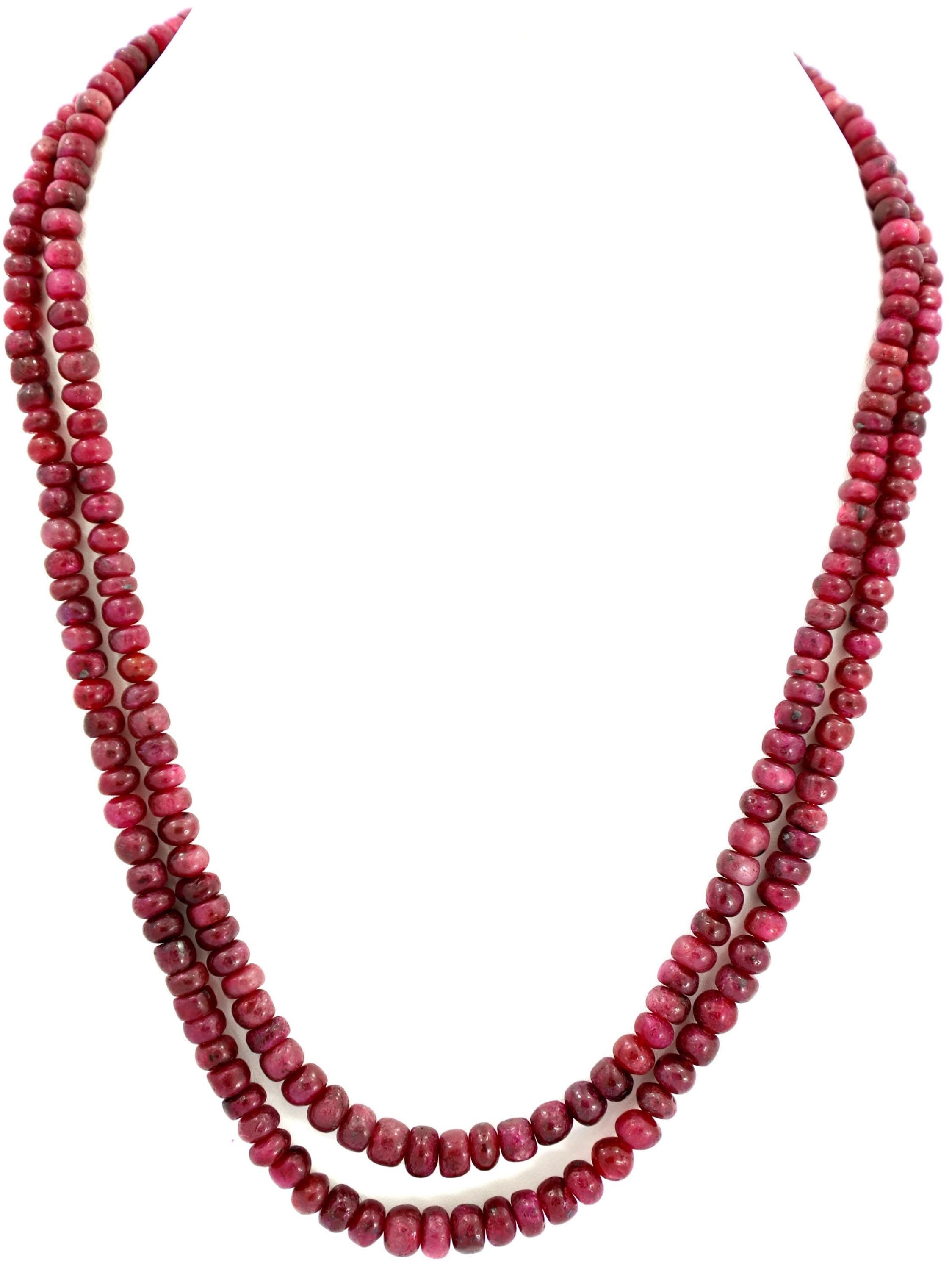 Natural Ruby Round Beads Strand, 404 Carat Gemstone Necklace 4mm-8mm (Jewelry Making)