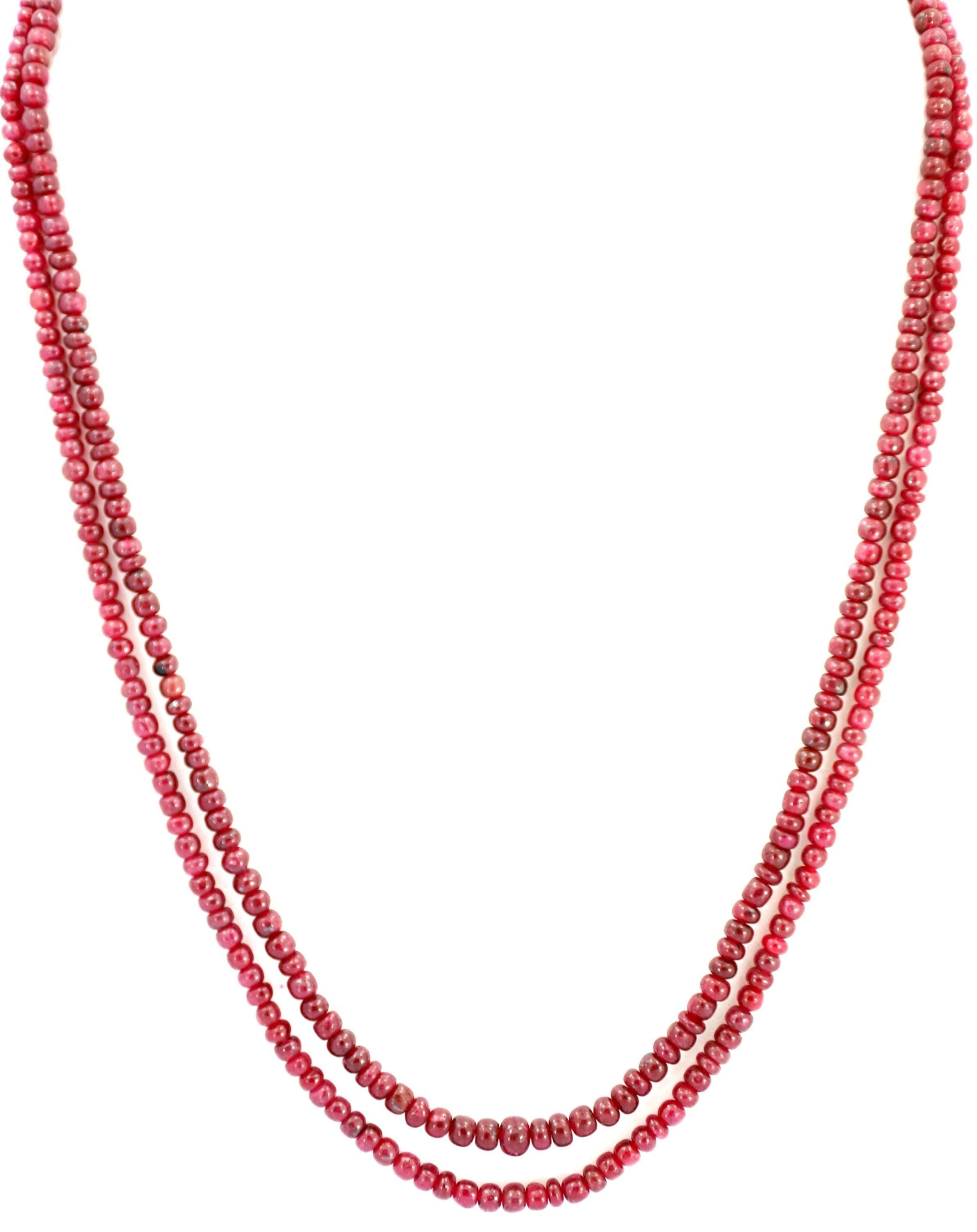 Natural Ruby Round Beads Strand, 219 Carat Gemstone Jewelry Making Supply
