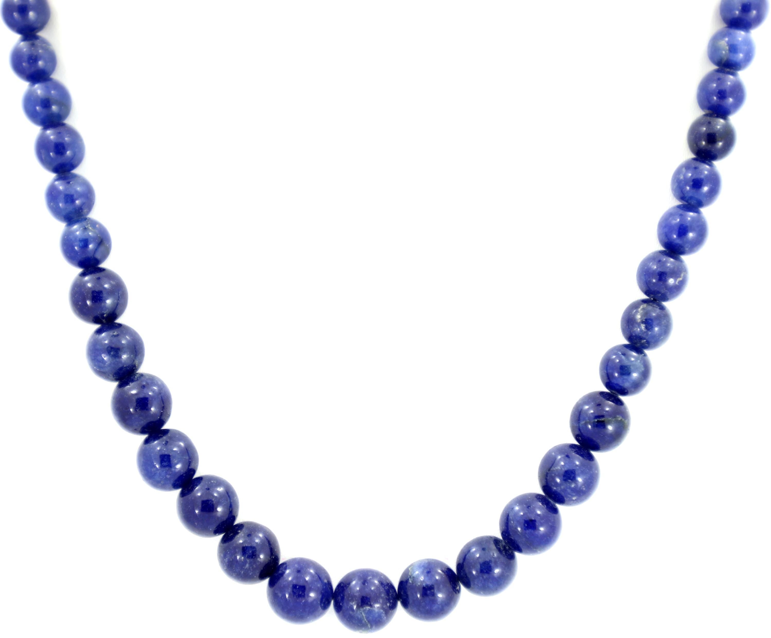 Natural Blue Sapphire Round Beads Strand, 264 Carat Gemstone Necklace 9mm-11mm
